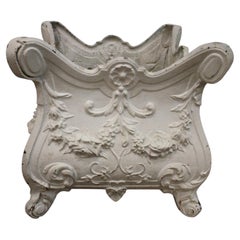 French Iron Jardiniere, White Lacquer, Louis XV Style, Circa 1920