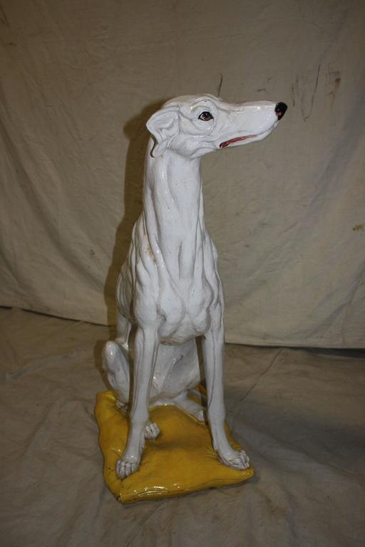 Superb Italian Greyhound Dog Sculpture For Sale at 1stDibs