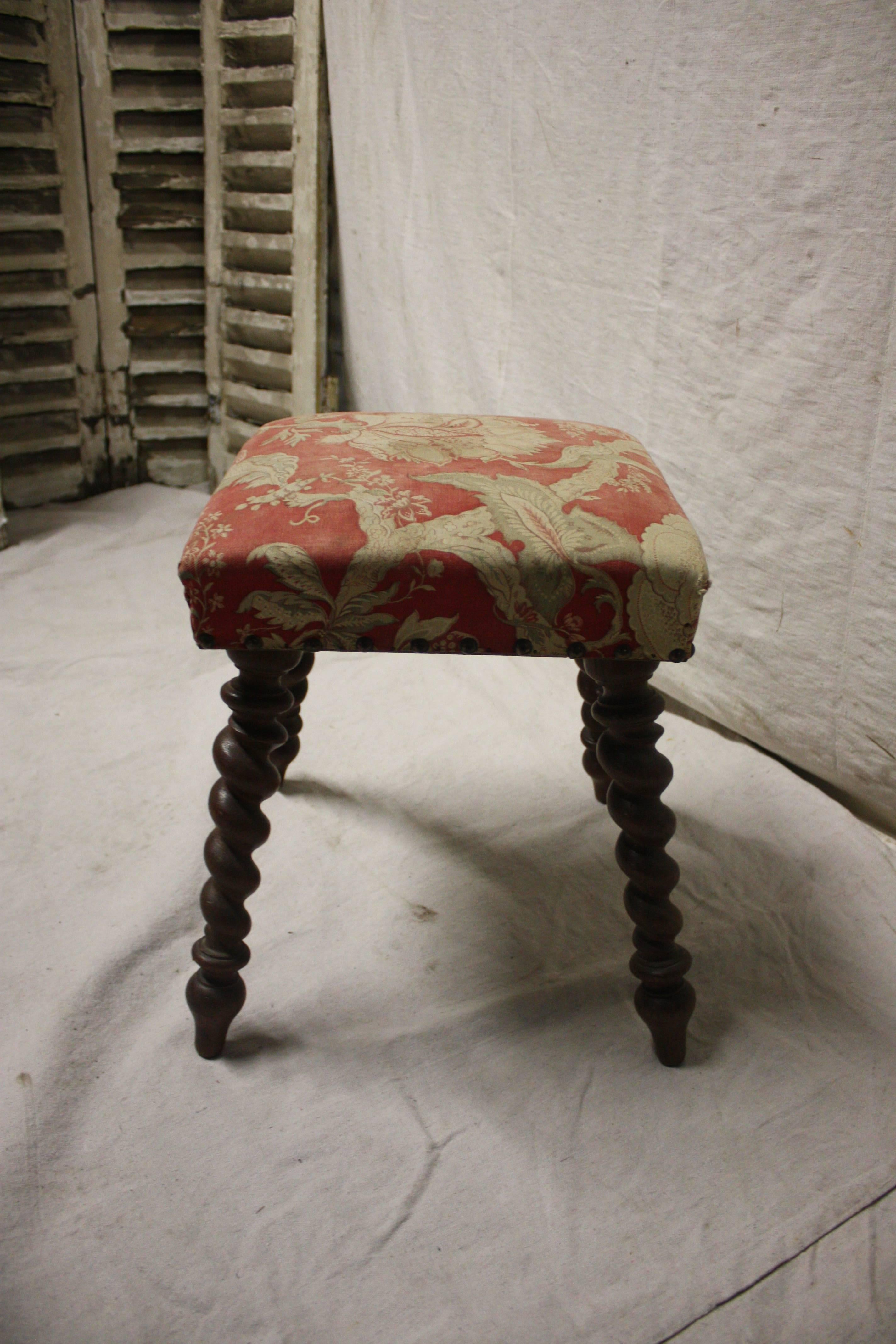 French 19th Century Stool, Maison Jeanselme For Sale