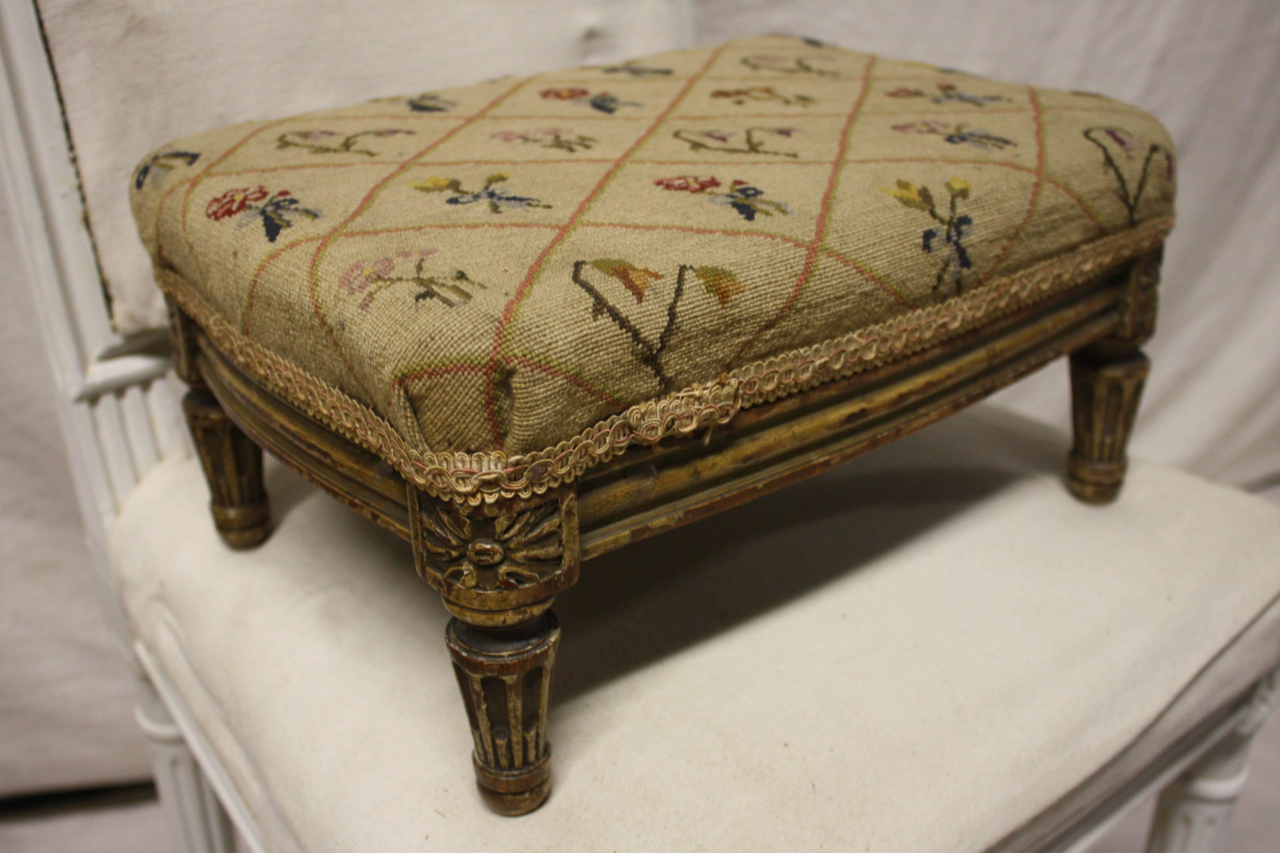 18th century footstool Louis XVI French period.
