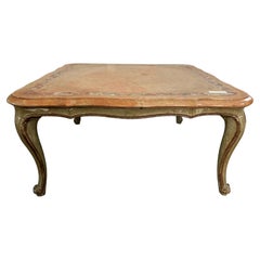 Louis XV Style Coffee Table, Giltwood and Marble, Circa 1900