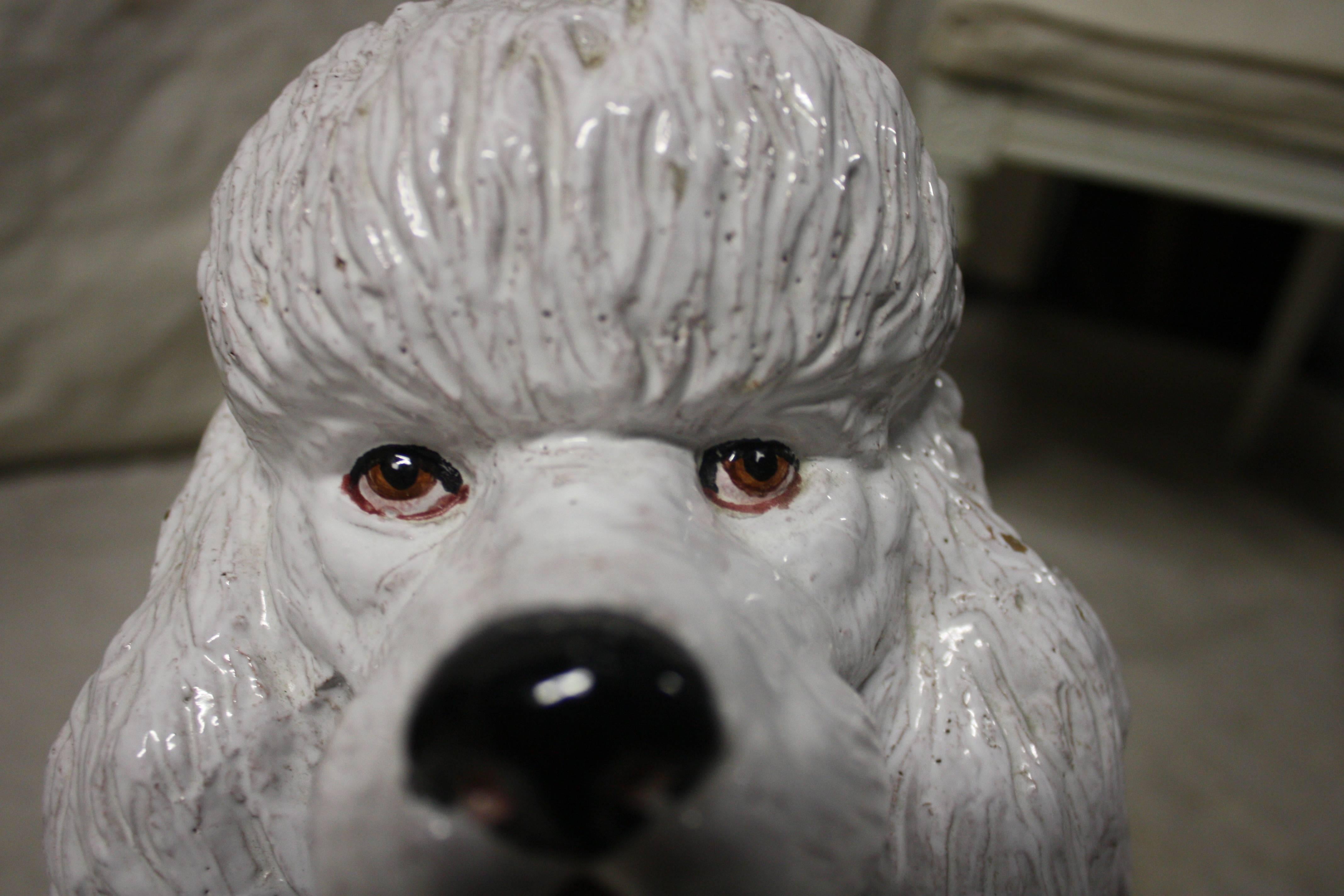 Mid-20th Century Charming Poodle Dog Sculpture 1