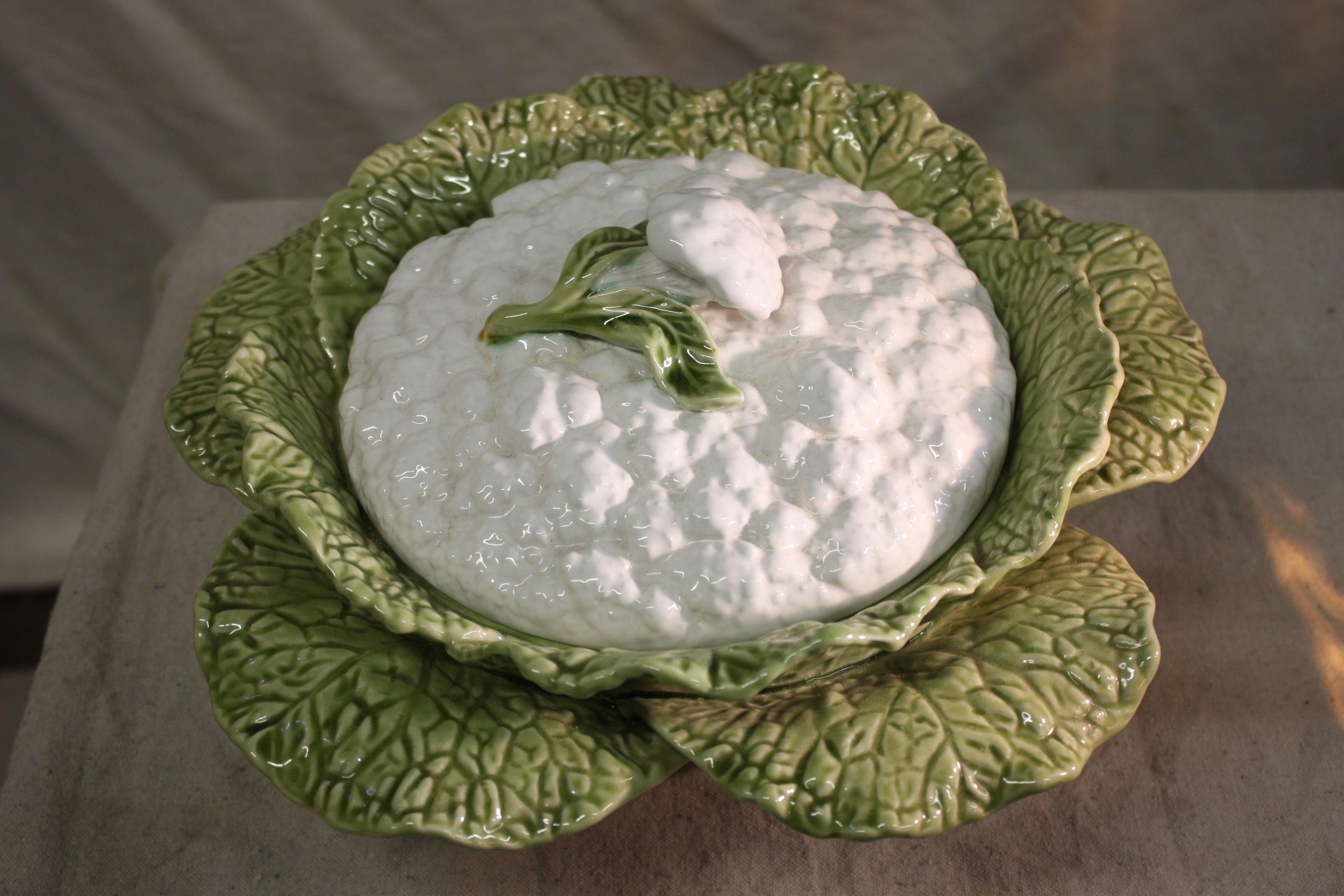 Charming French Majolica Salad Bowl In Good Condition In Stockbridge, GA