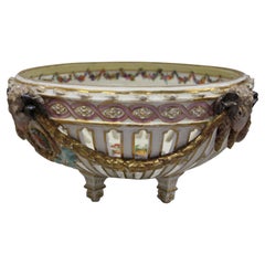 Mid-19th Century Hand-Painted French Porcelain Urn, Napoleon III Style
