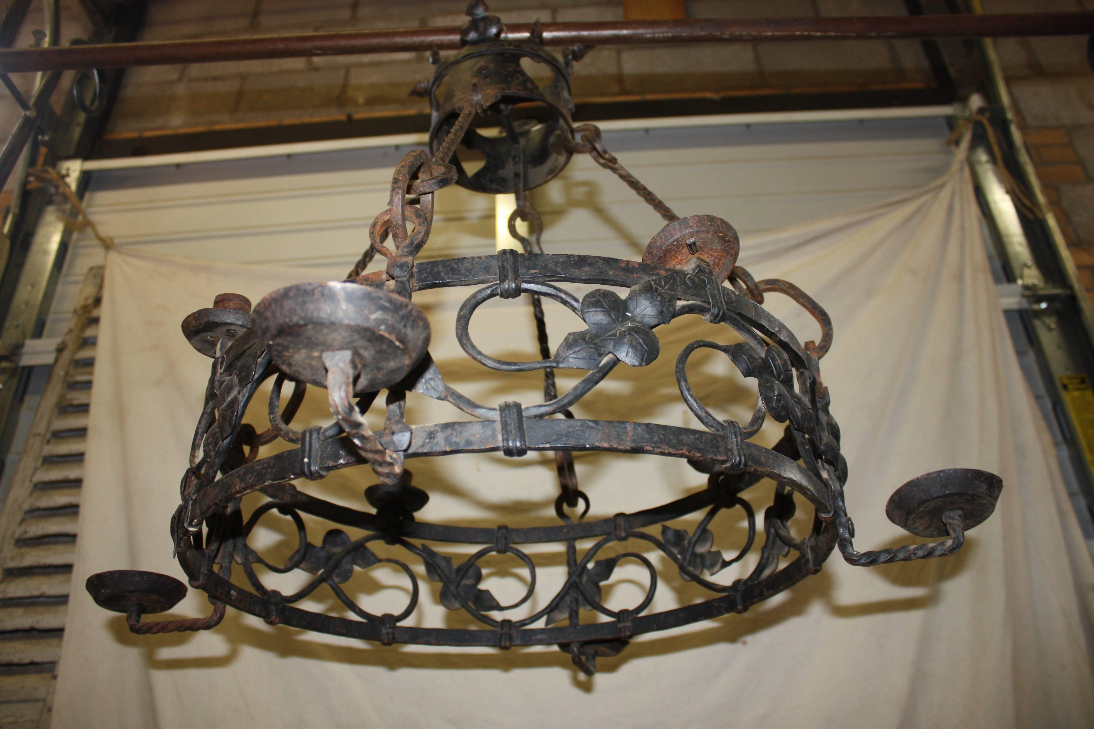 French 19th Century Iron Chandelier For Sale 2