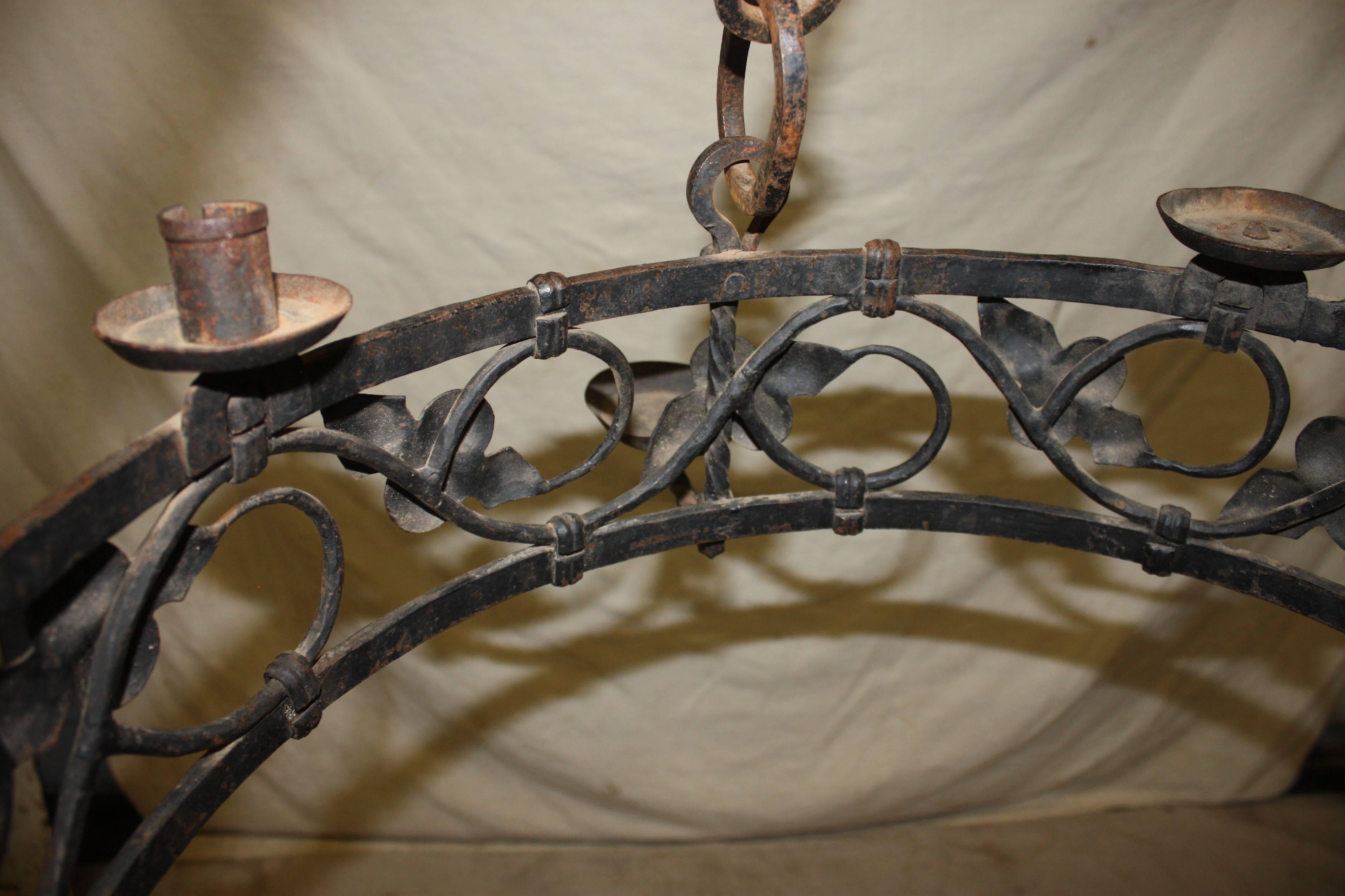 French 19th Century Iron Chandelier For Sale 3