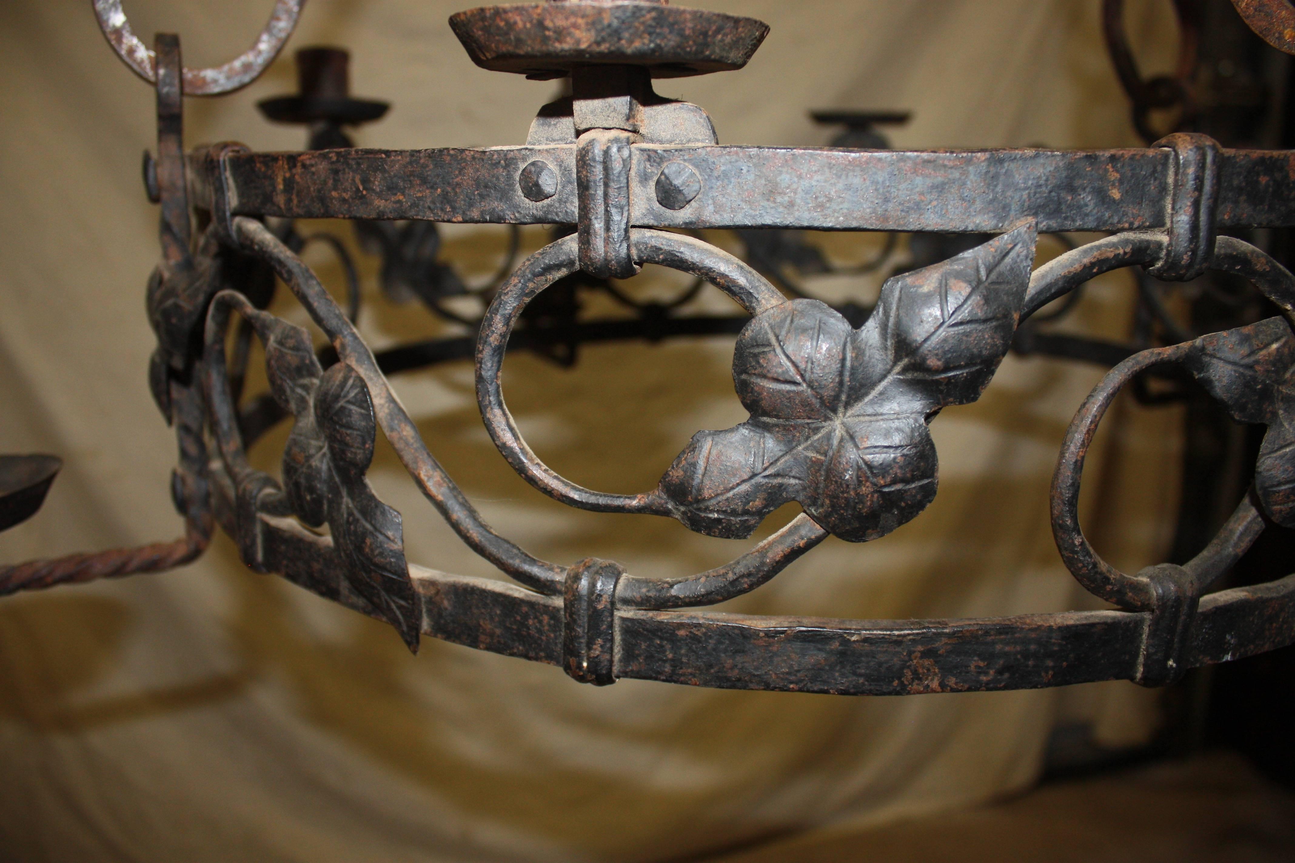 French 19th Century Iron Chandelier For Sale 4