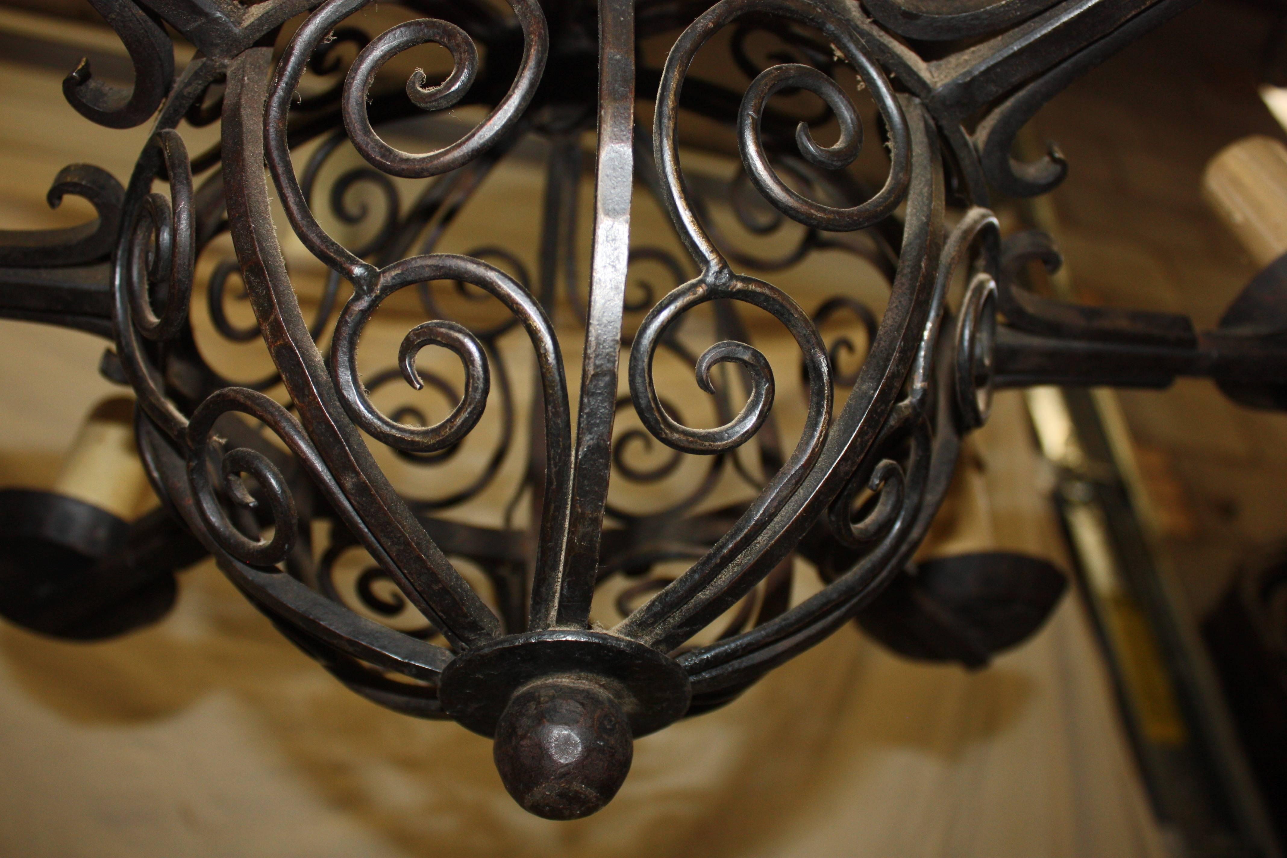 French 19th Century Iron Chandelier For Sale 5