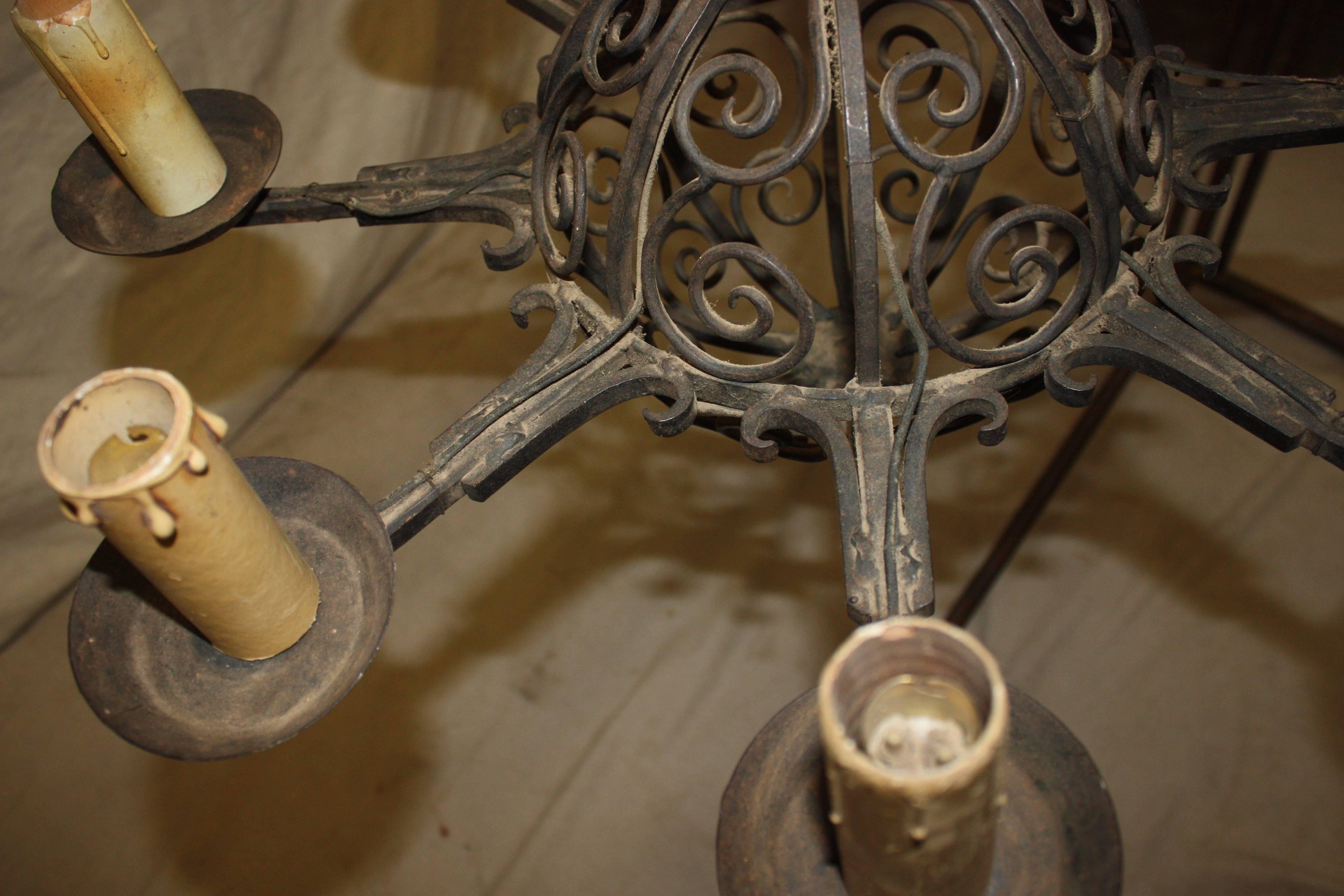 French 19th Century Iron Chandelier For Sale 2