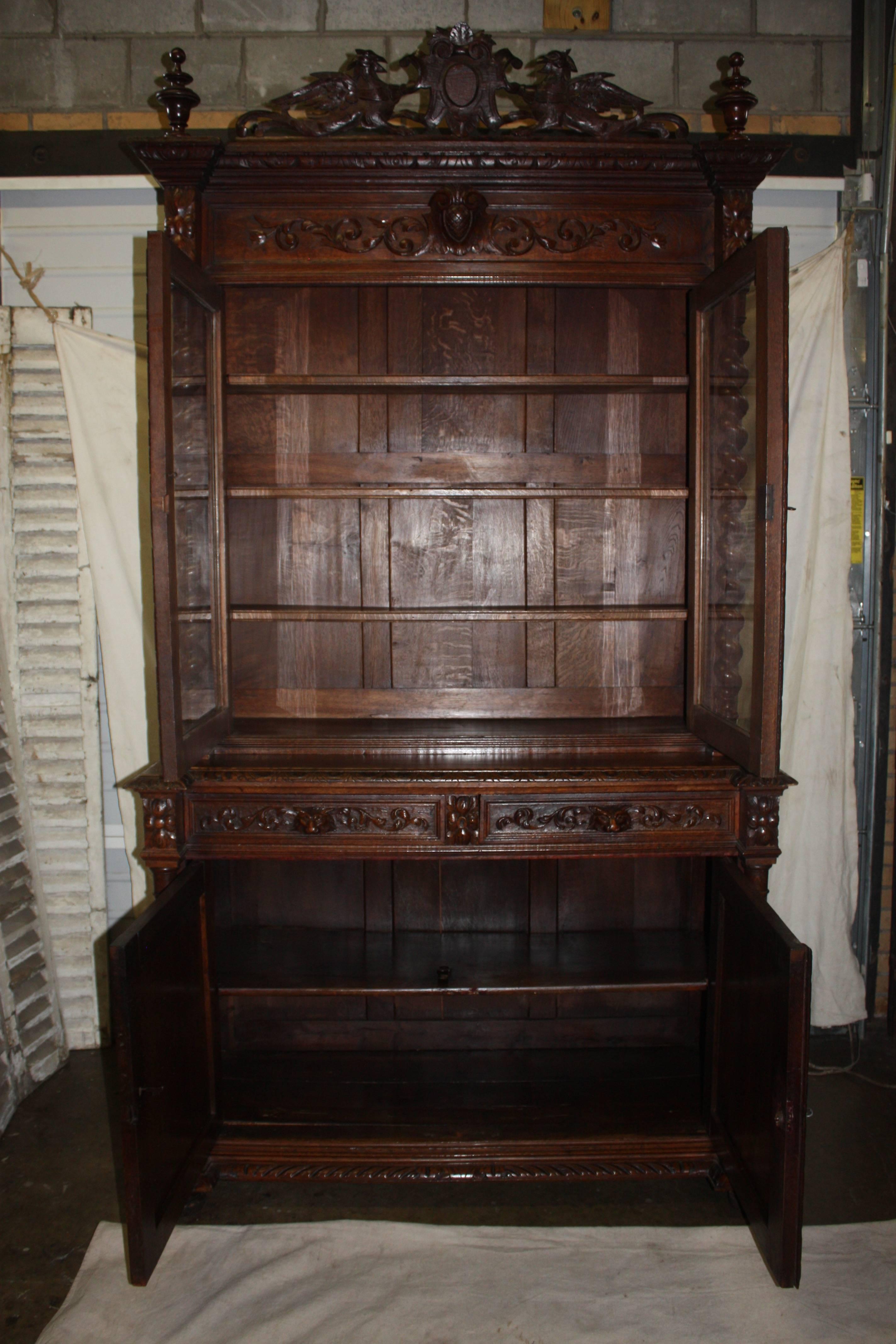 Gorgeous 19th century French black forest cabinet 
