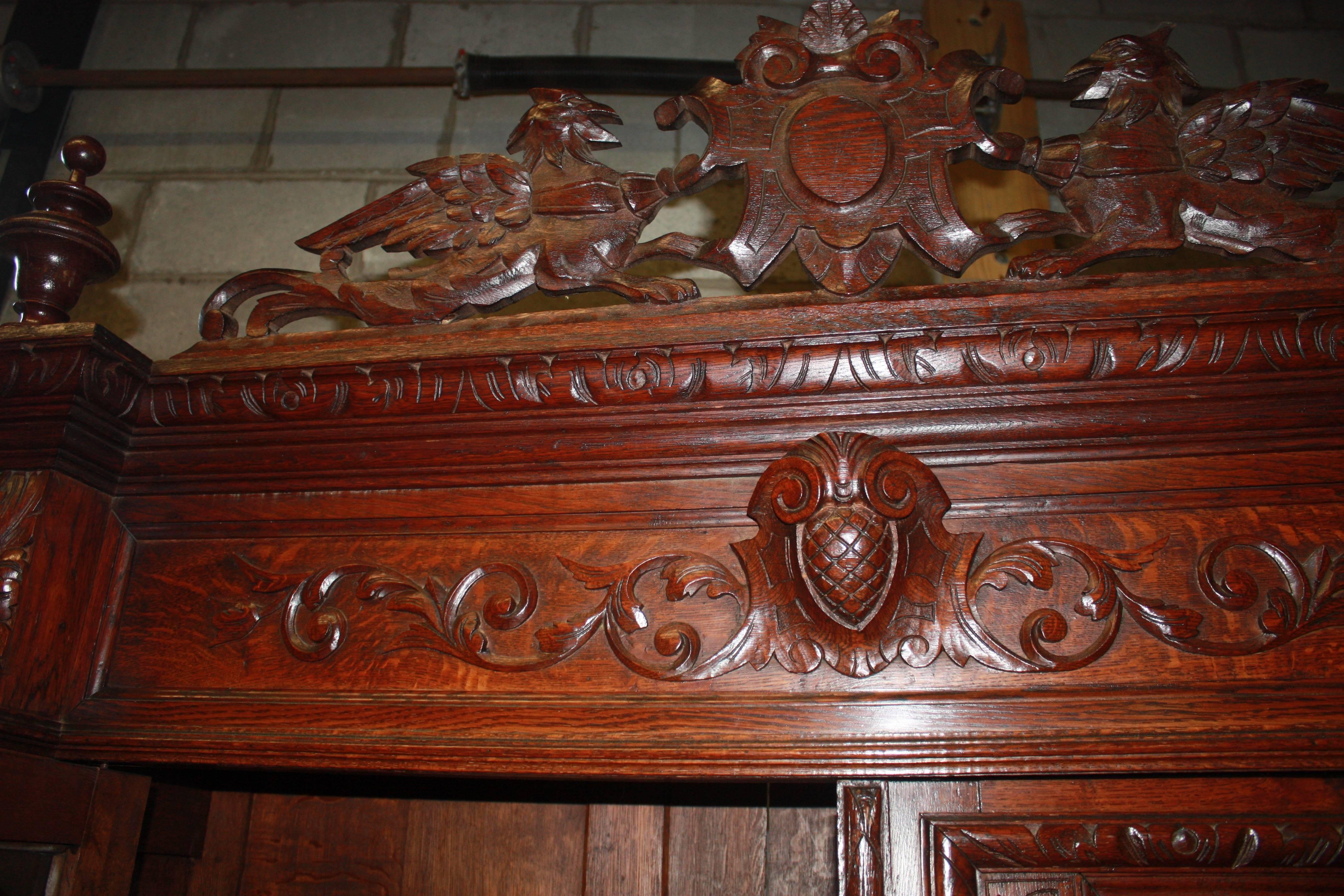 Carved Gorgeous 19th Century French Black Forest Cabinet