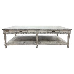 French Louis XVI Long Table, Hand-Painted Wood, Circa 1920, France