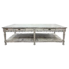 French Louis XVI Long Table, Hand-Painted Wood, Circa 1920, France