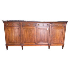 French Directoire Sideboard, Fruitwood with Marble Top, Circa 1795