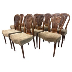 French 19th Century Louis XVI Style set of 10 Dining Room Chairs