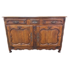 Early 18th Century French Walnut Buffet, Louis XV Style, Circa 1720