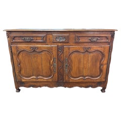 Early 18th Century French Walnut Buffet, Louis XV Style, Circa 1720