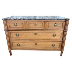 Louis XVI Commode, Fruitwood with Ste-Anne Marble Top, Circa 1760-1769