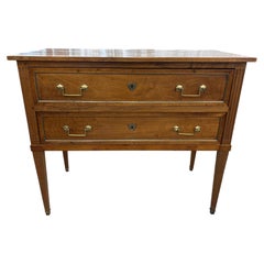 Commode sauteuse française de style Louis XVI, en noyer, commode ancienne, vers 1850
