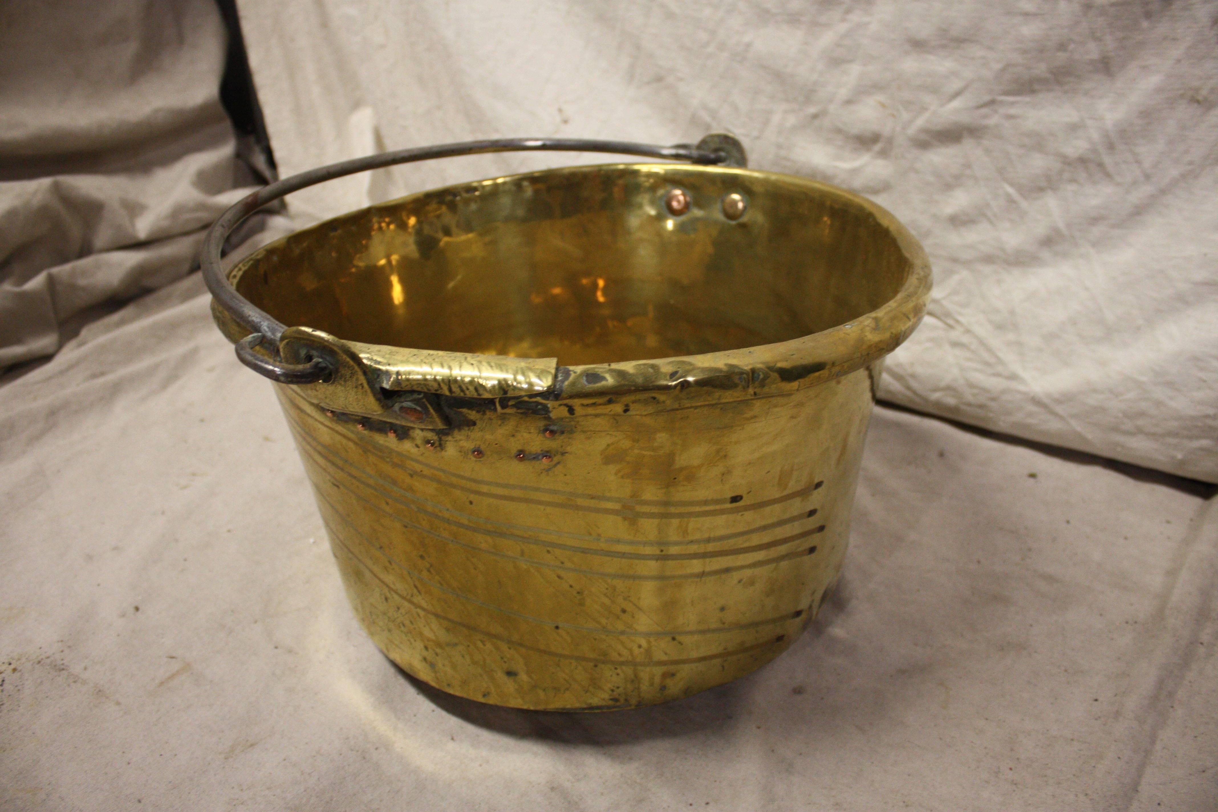 antique brass cauldron