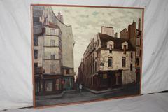 Magnifique huile sur toile de Paris « rue des Ecouffes » signée