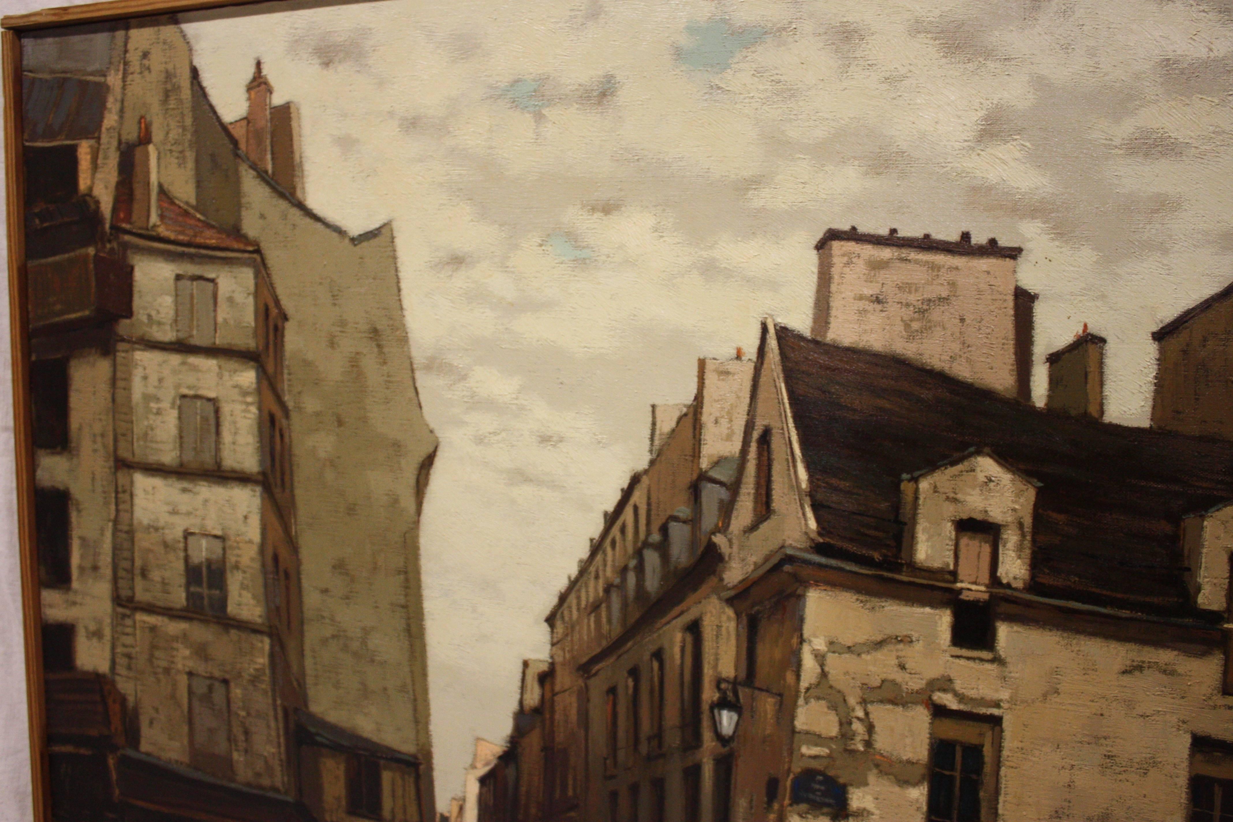 20th Century Beautiful Oil on Canvas of Paris 