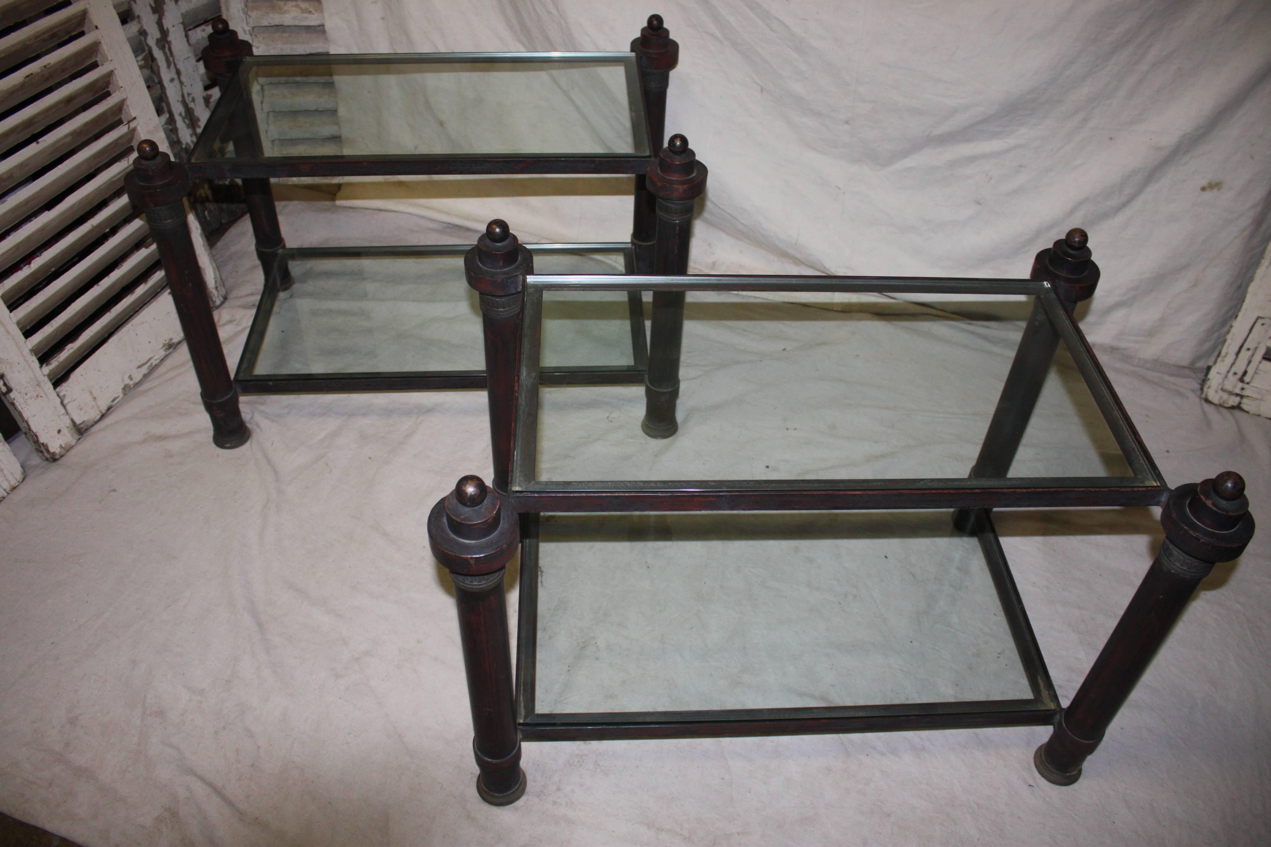 French Beautiful Pair of End Tables