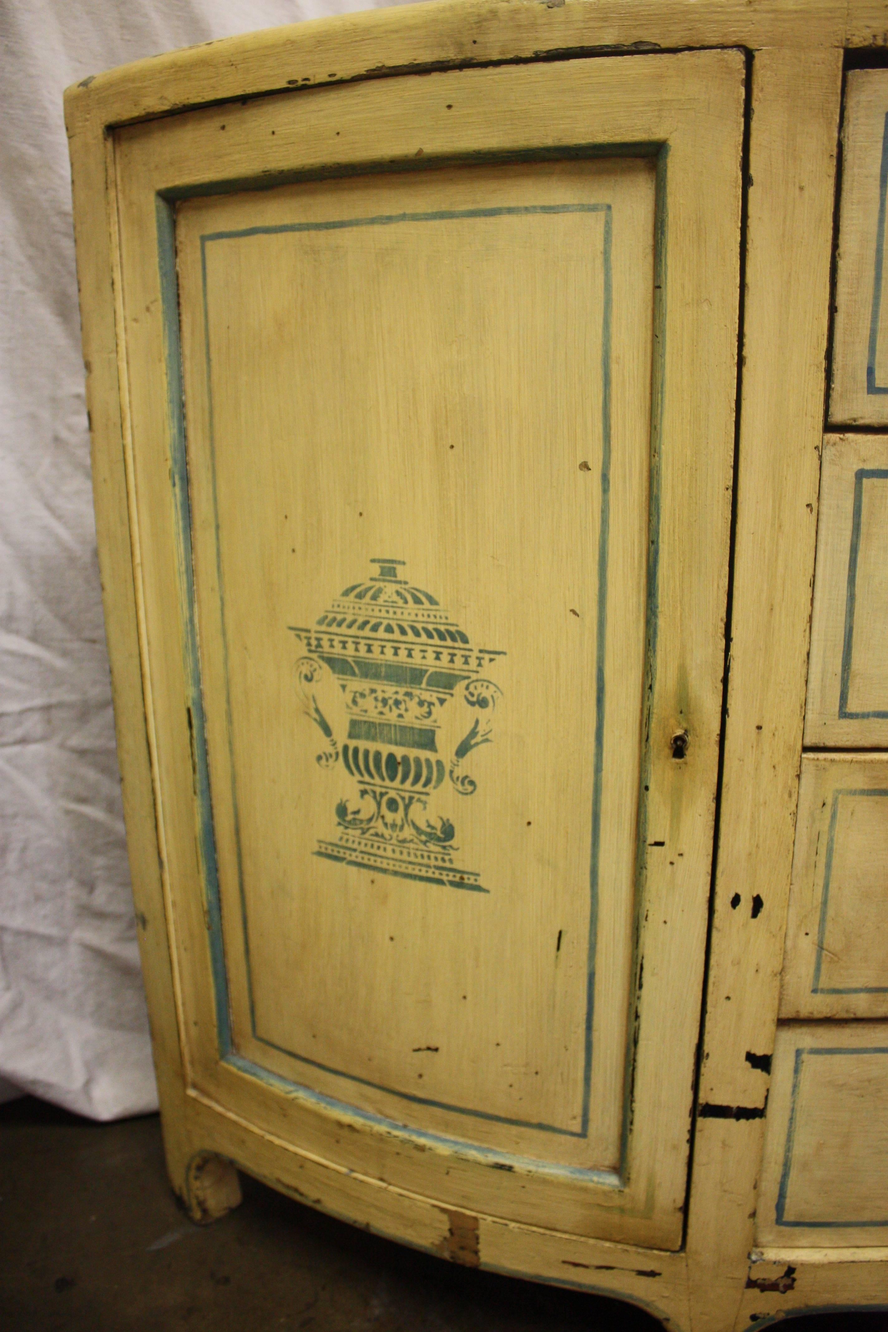 French Charming Early 20th Century Half-Moon Chest For Sale