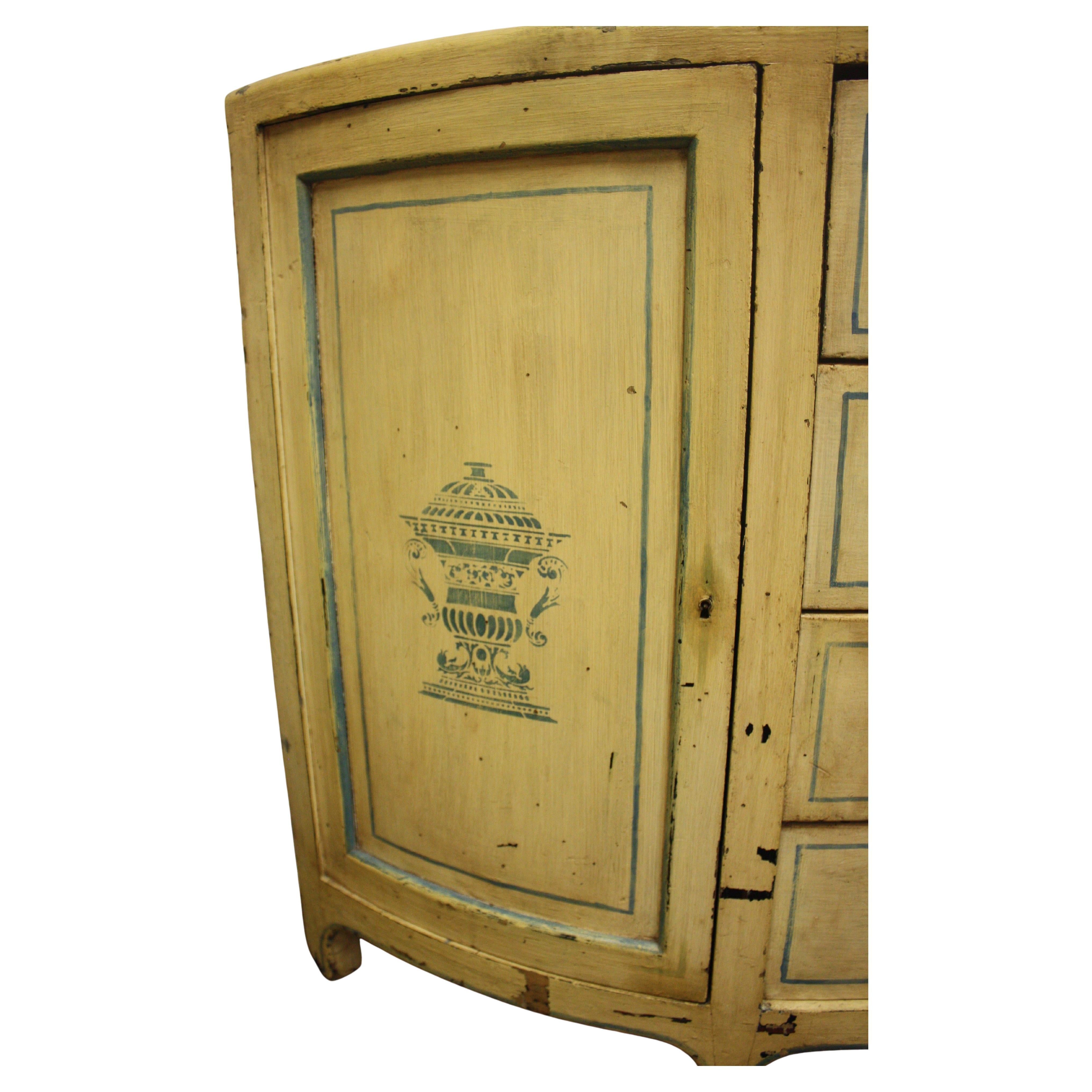 Legno Incantevole cassapanca a mezza luna dei primi del Novecento in vendita