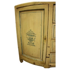 Early 20th Century Hand-Painted Half-Moon Chest, Wood, French Design