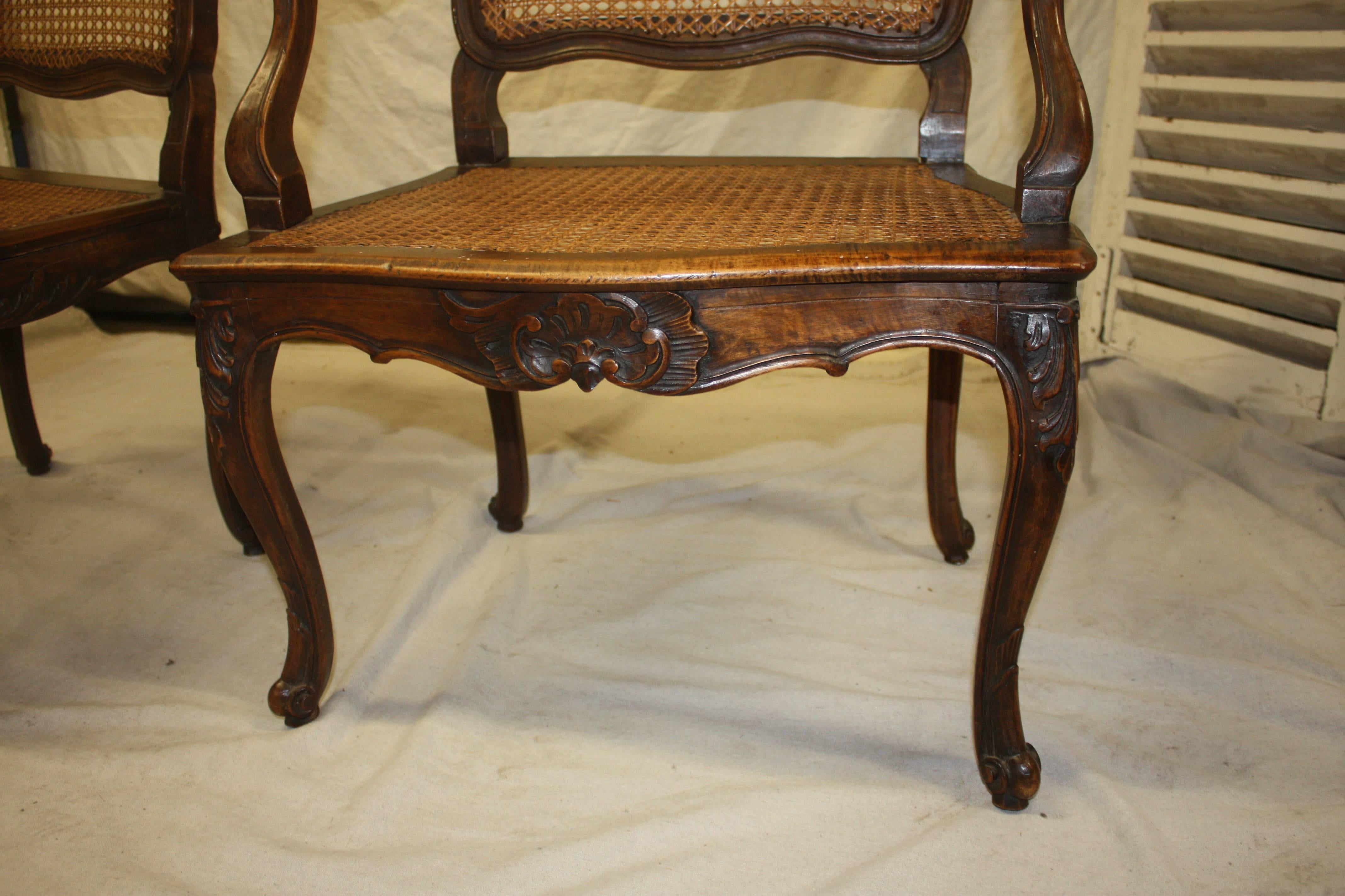 Pair of 18th Century Caned Chairs 3