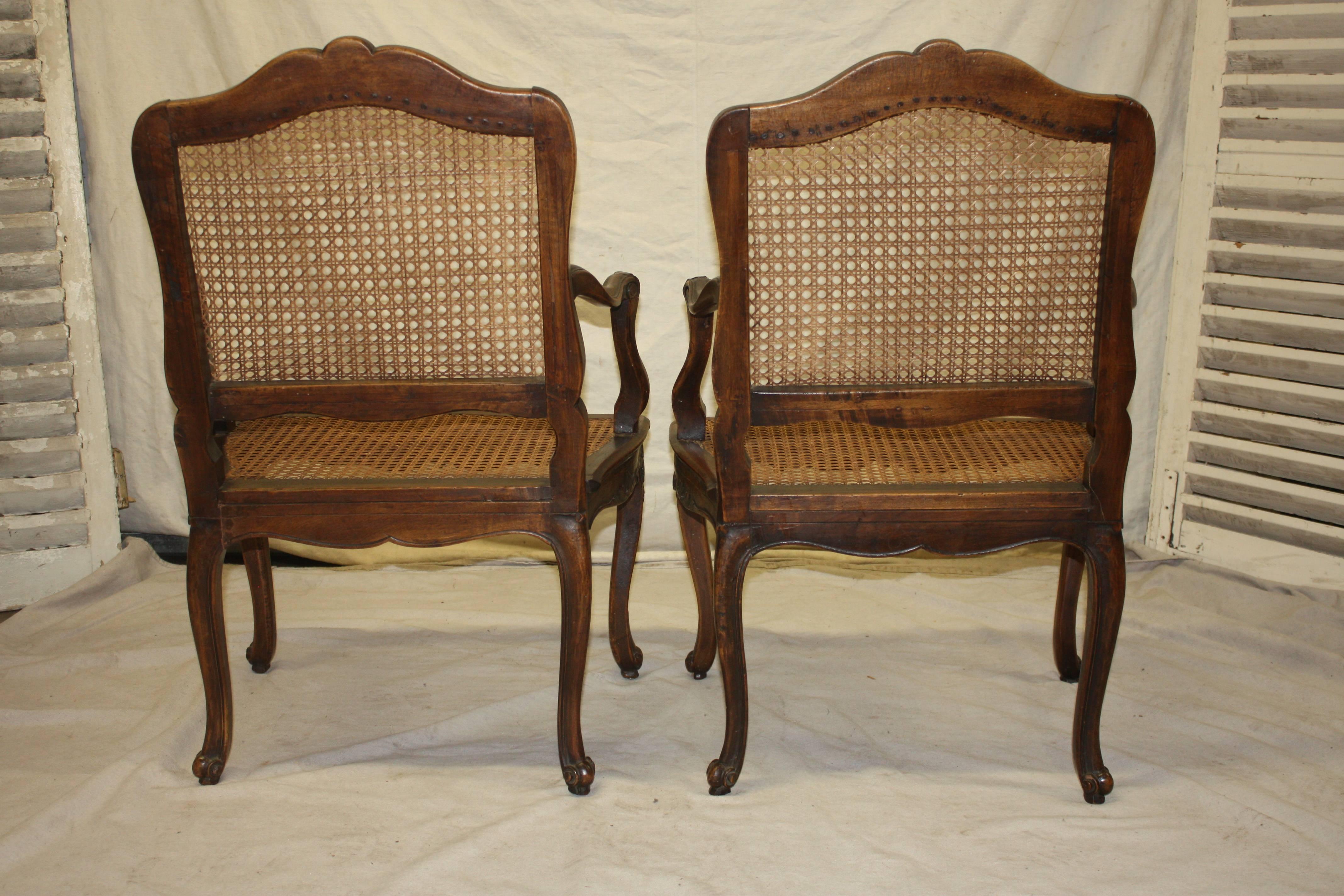 Pair of 18th Century Caned Chairs 5