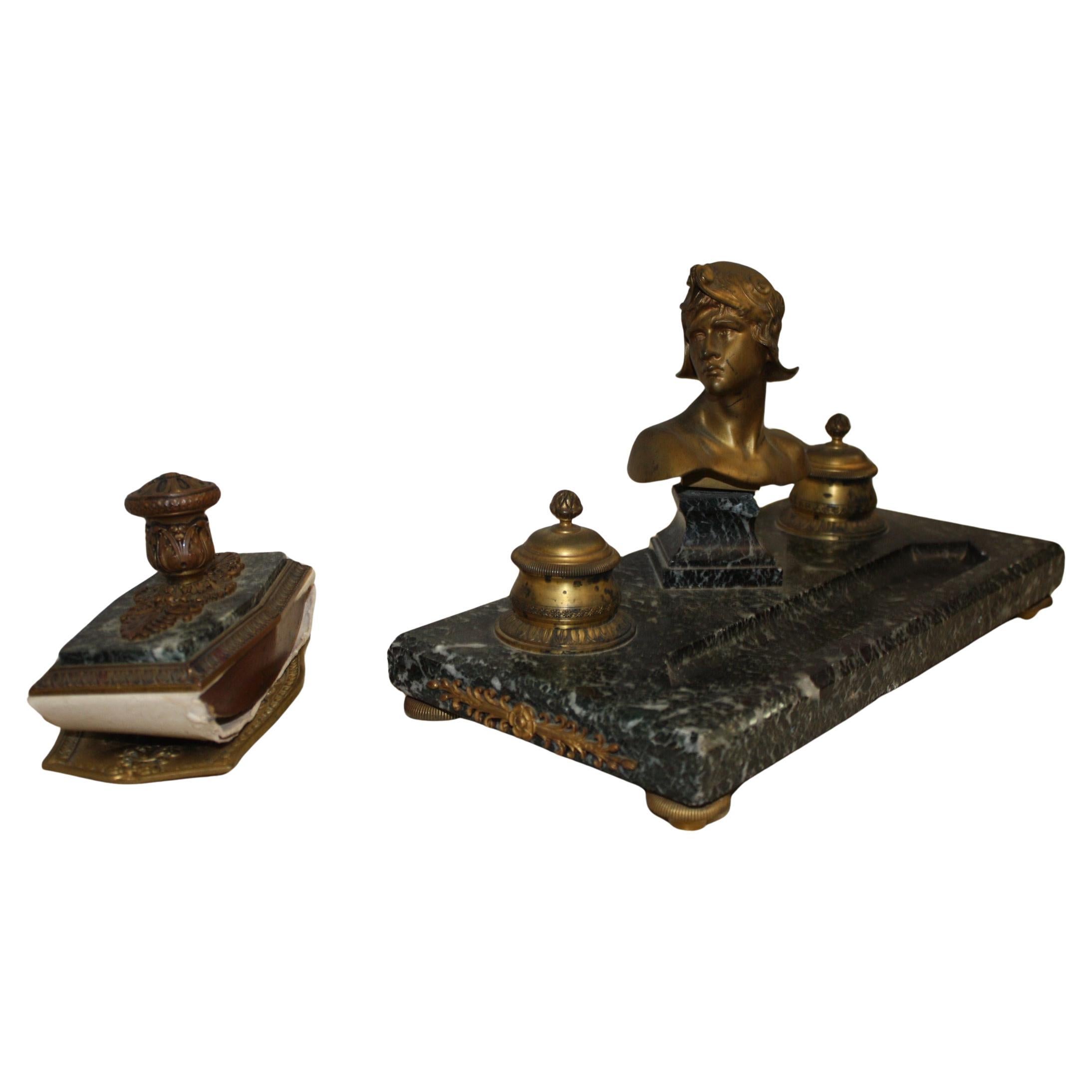 19th century French inkwell, Louis-Philippe period.