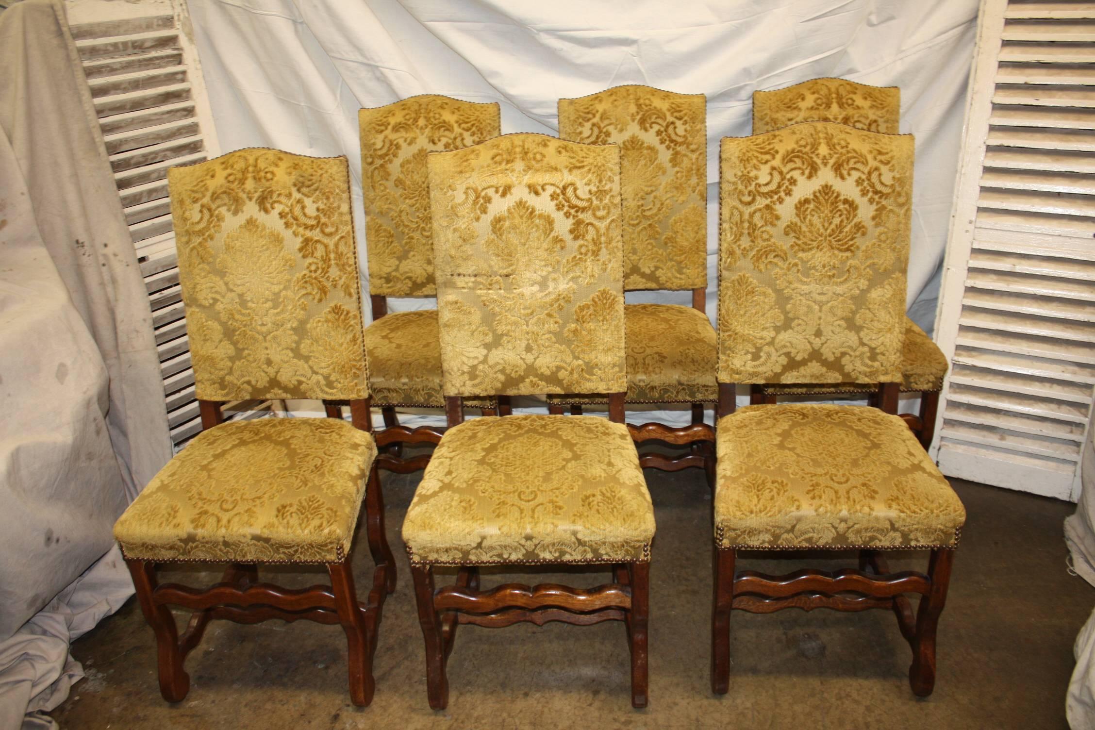 Late 19th century French dining chairs.