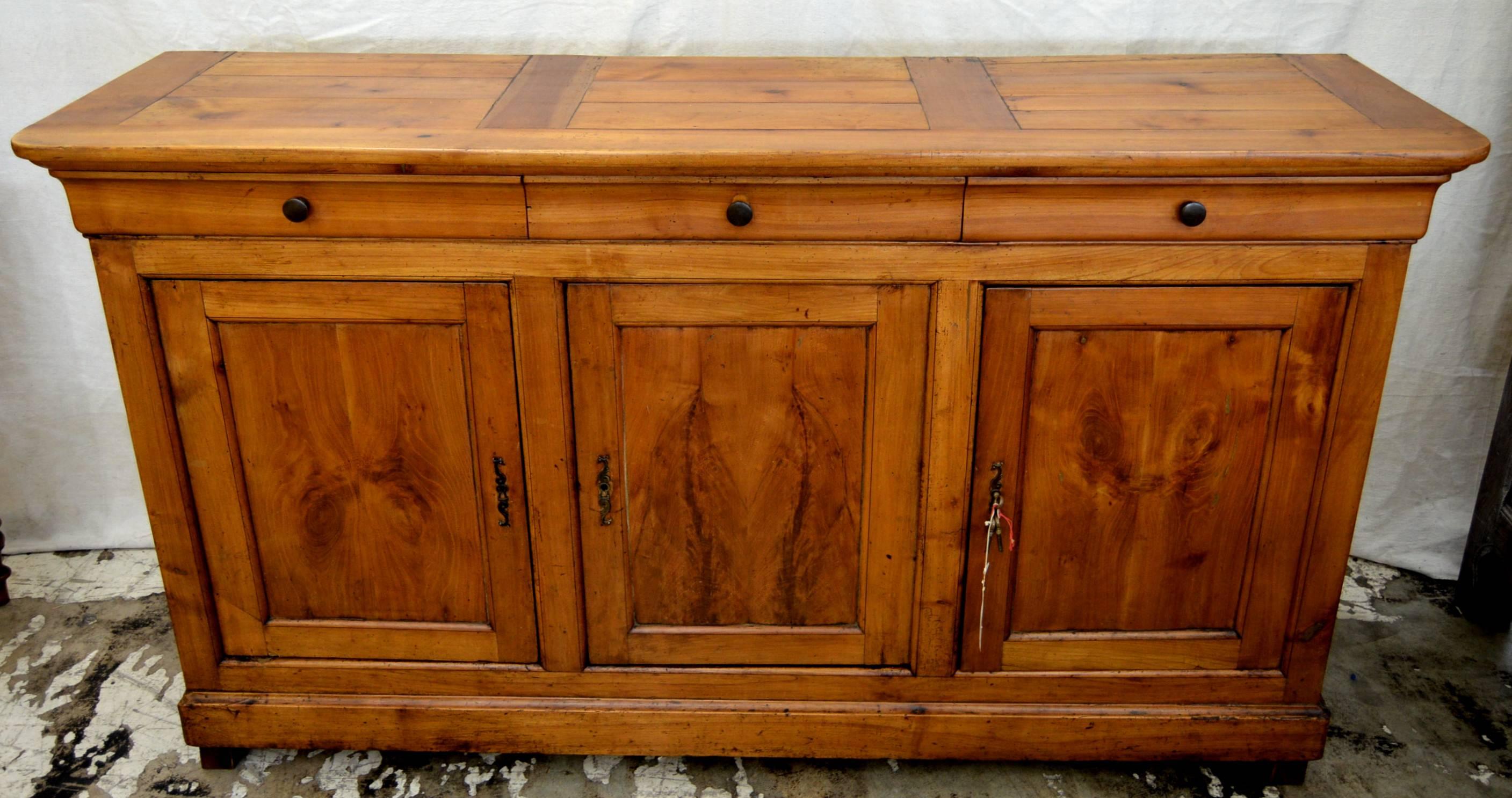French Louis-Philippe period walnut sideboard.