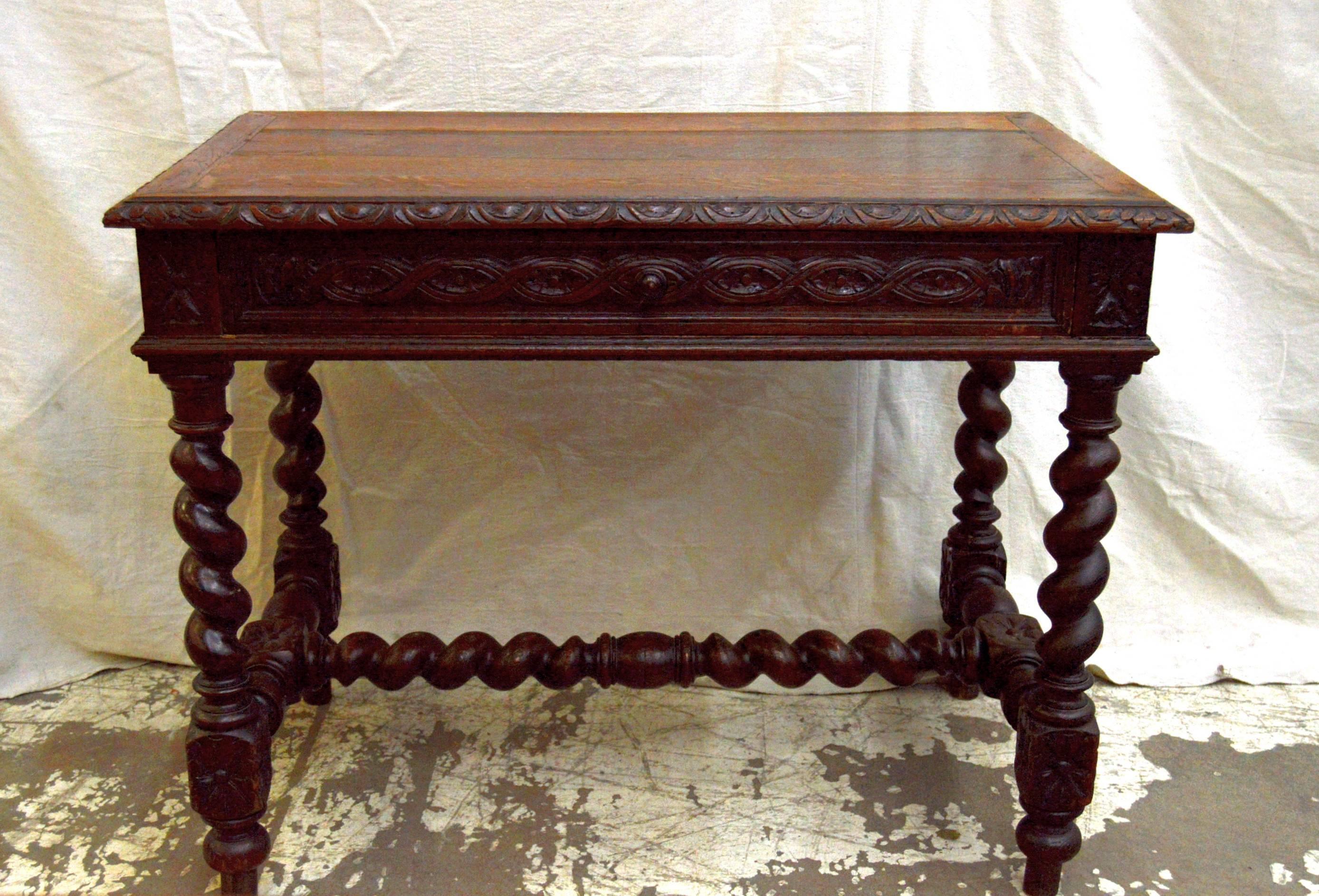 French 19th century writing table in Louis XIII style.