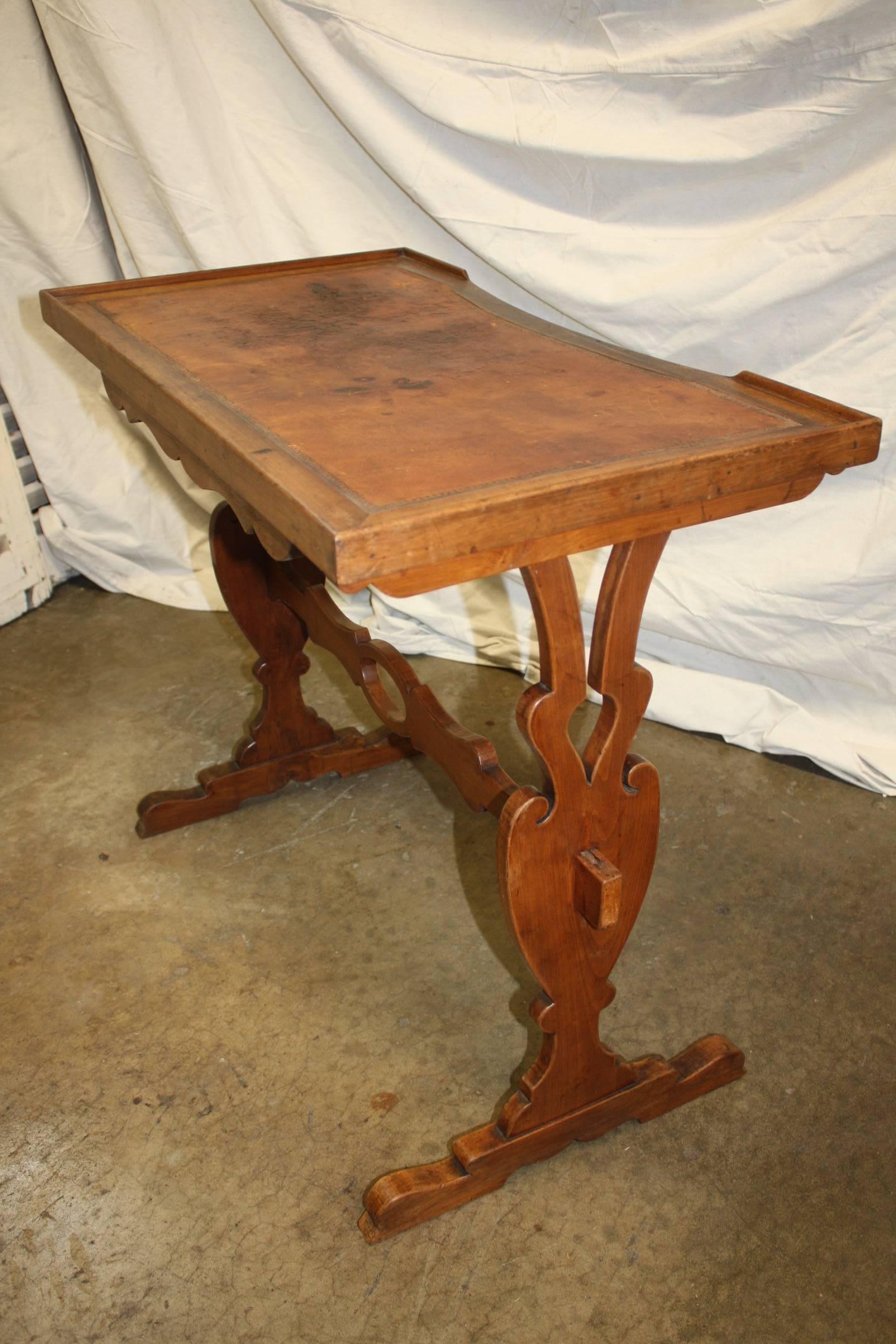 Leather Late 19th Century French Side Table For Sale