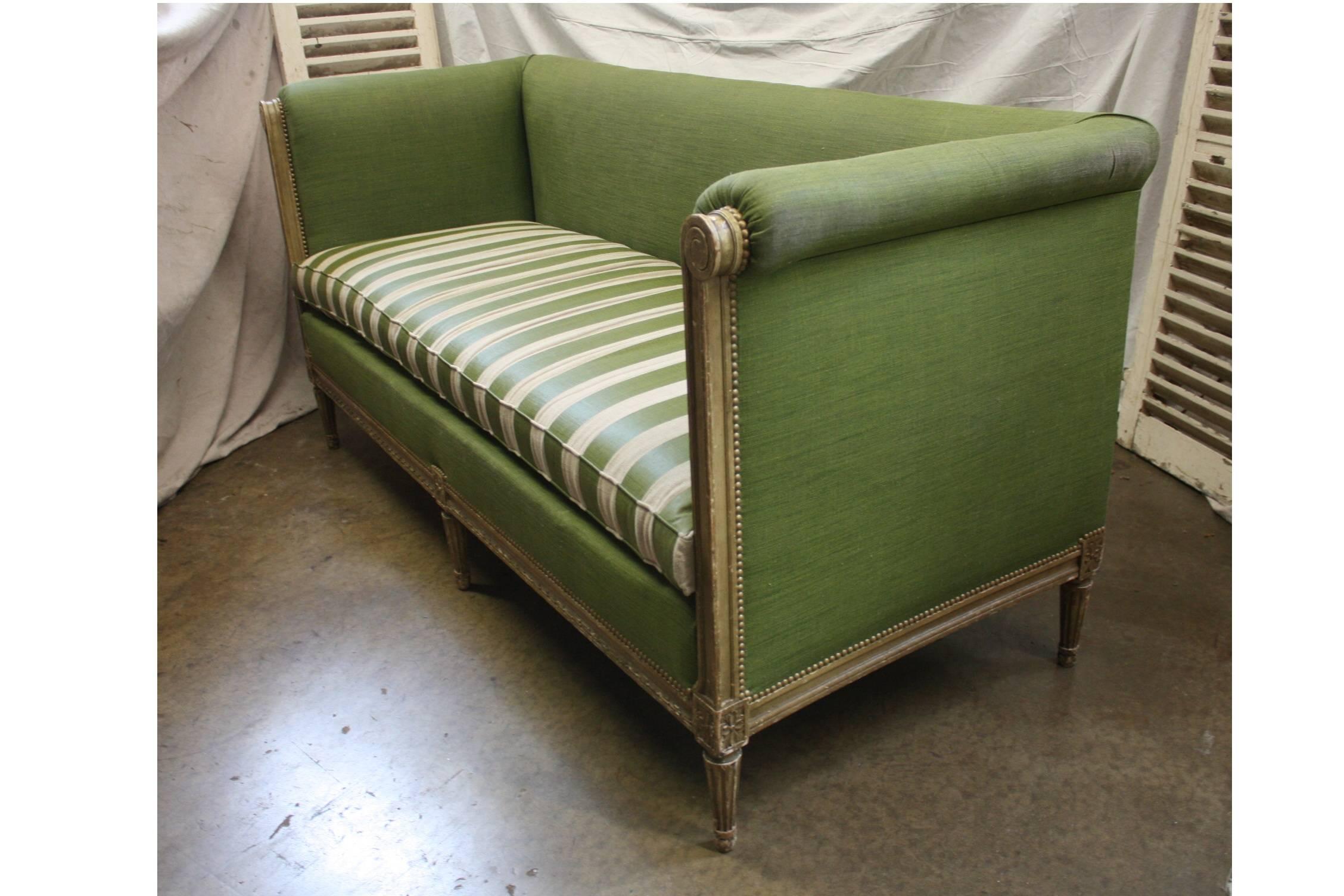 Hand-Painted Early 19th Century French Sofa