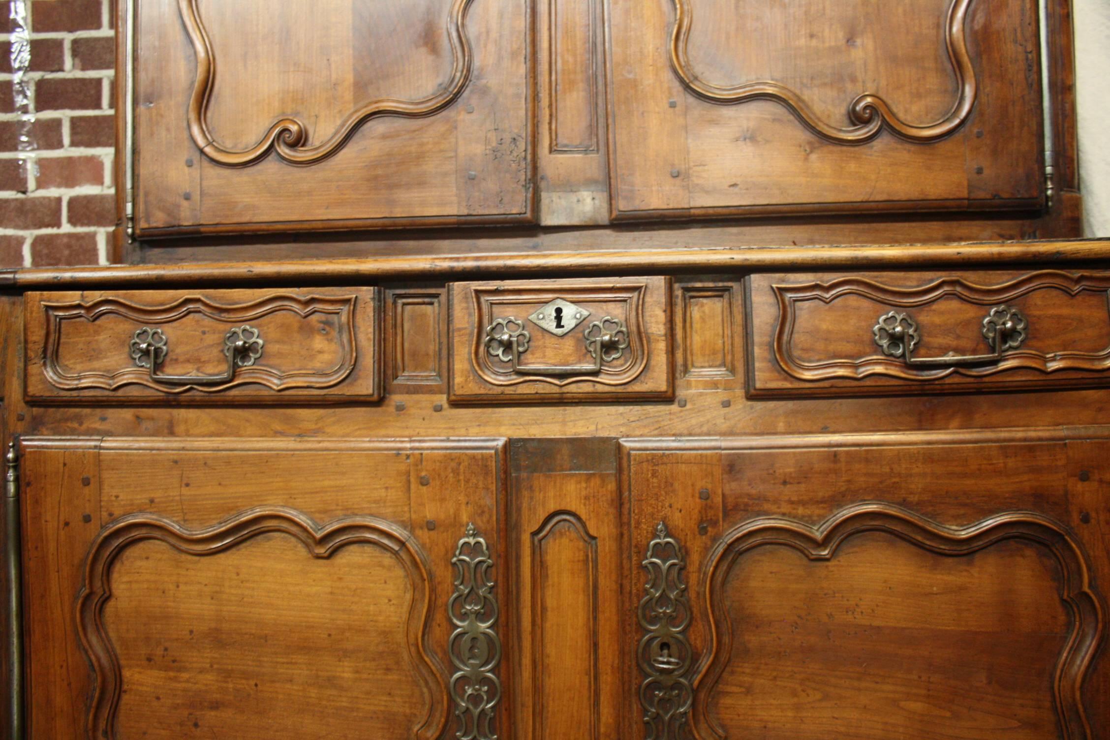 Walnut Gorgeous 18th Century French Cabinet Deux-Corps