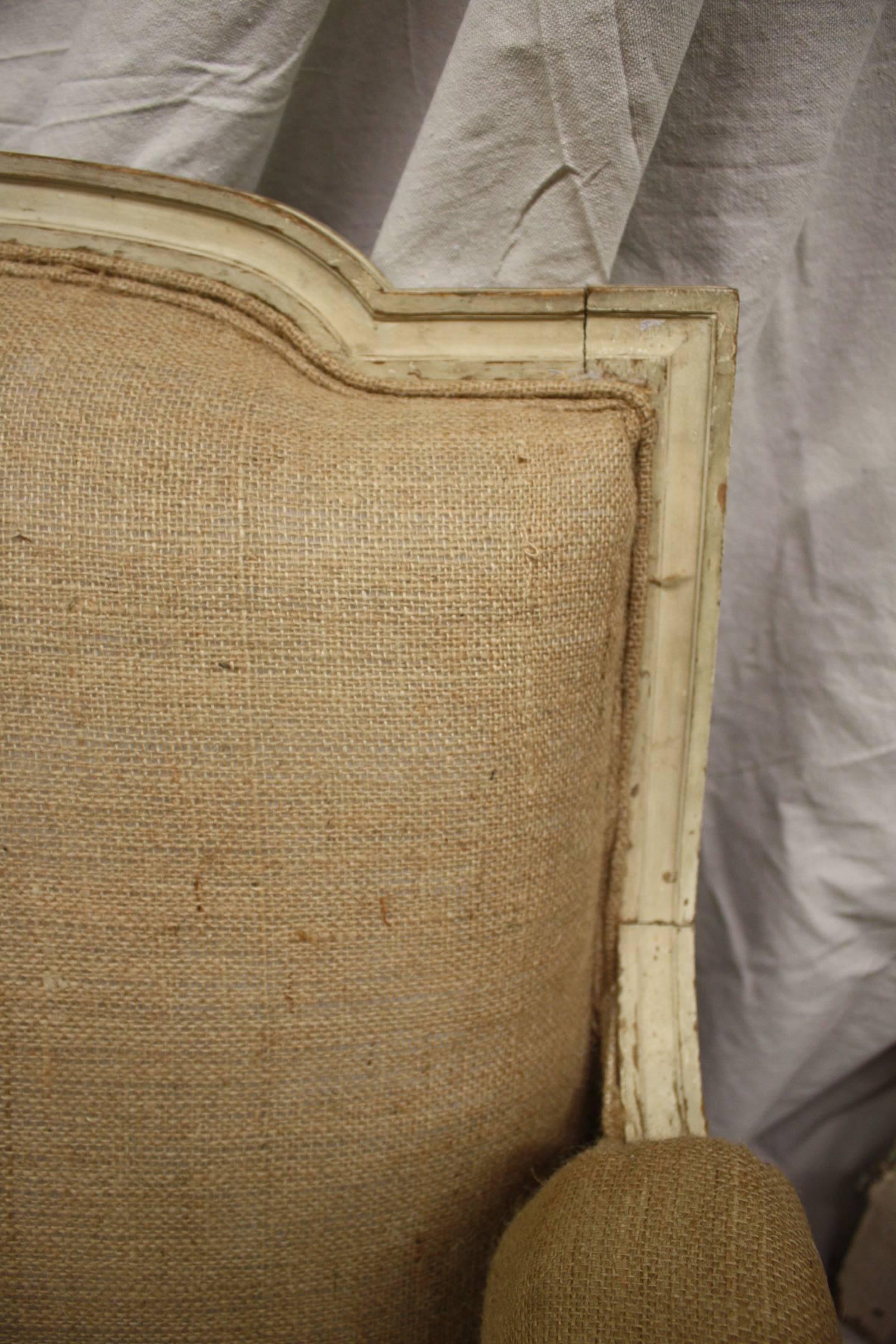 Burlap 19th Century French Painted Canape