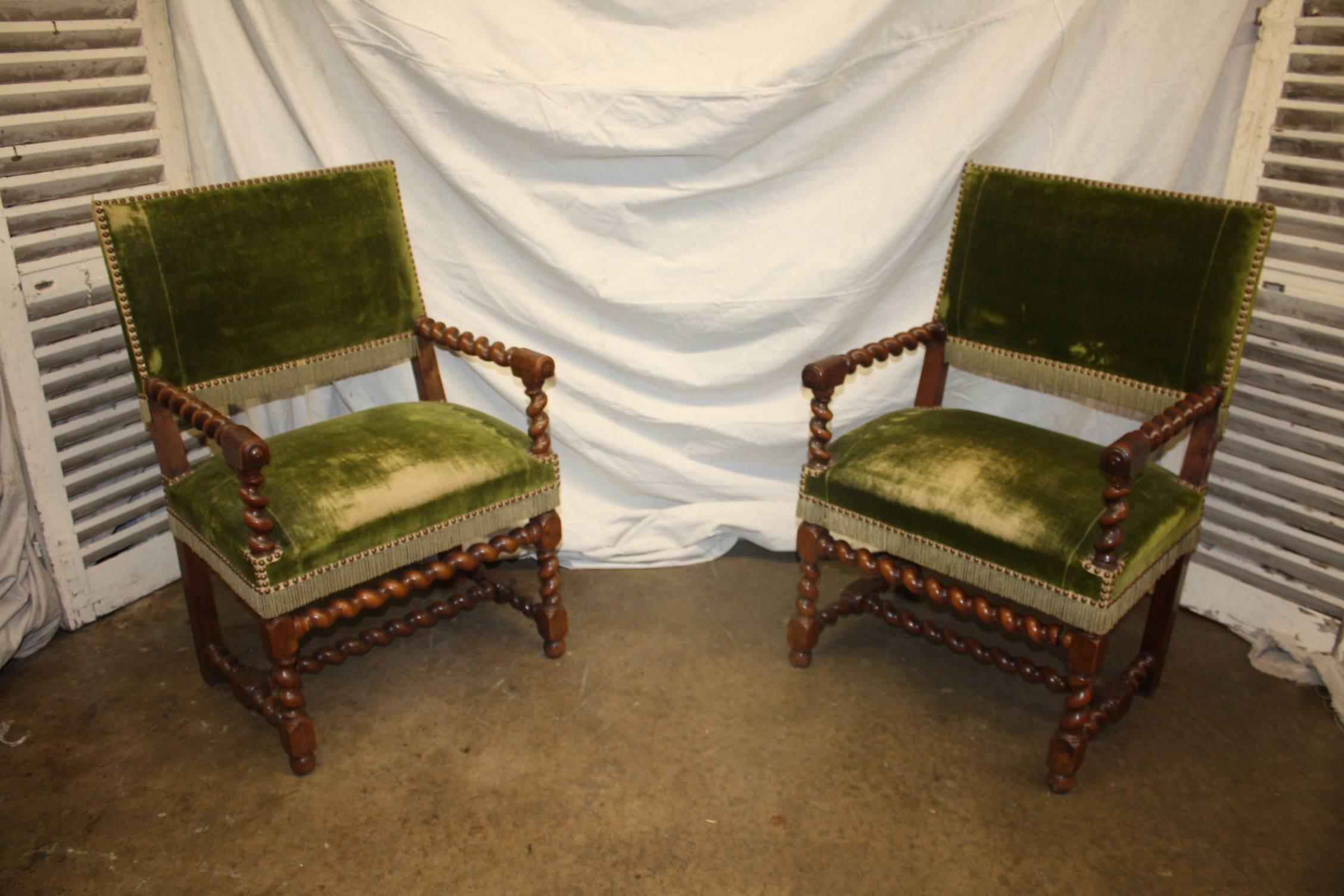French 19th Century Louis XIII Style Chairs