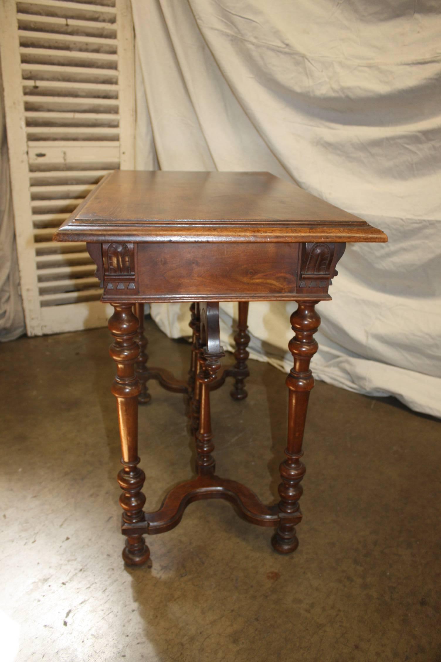 Carved 19th Century Gothic Side Table