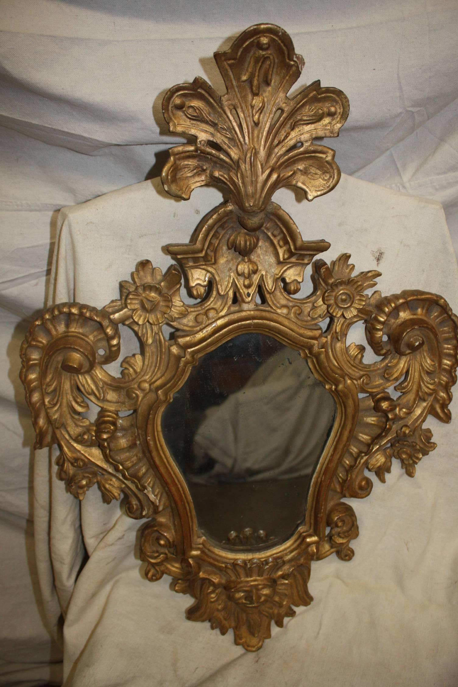 Early 19th century Italian giltwood mirror.