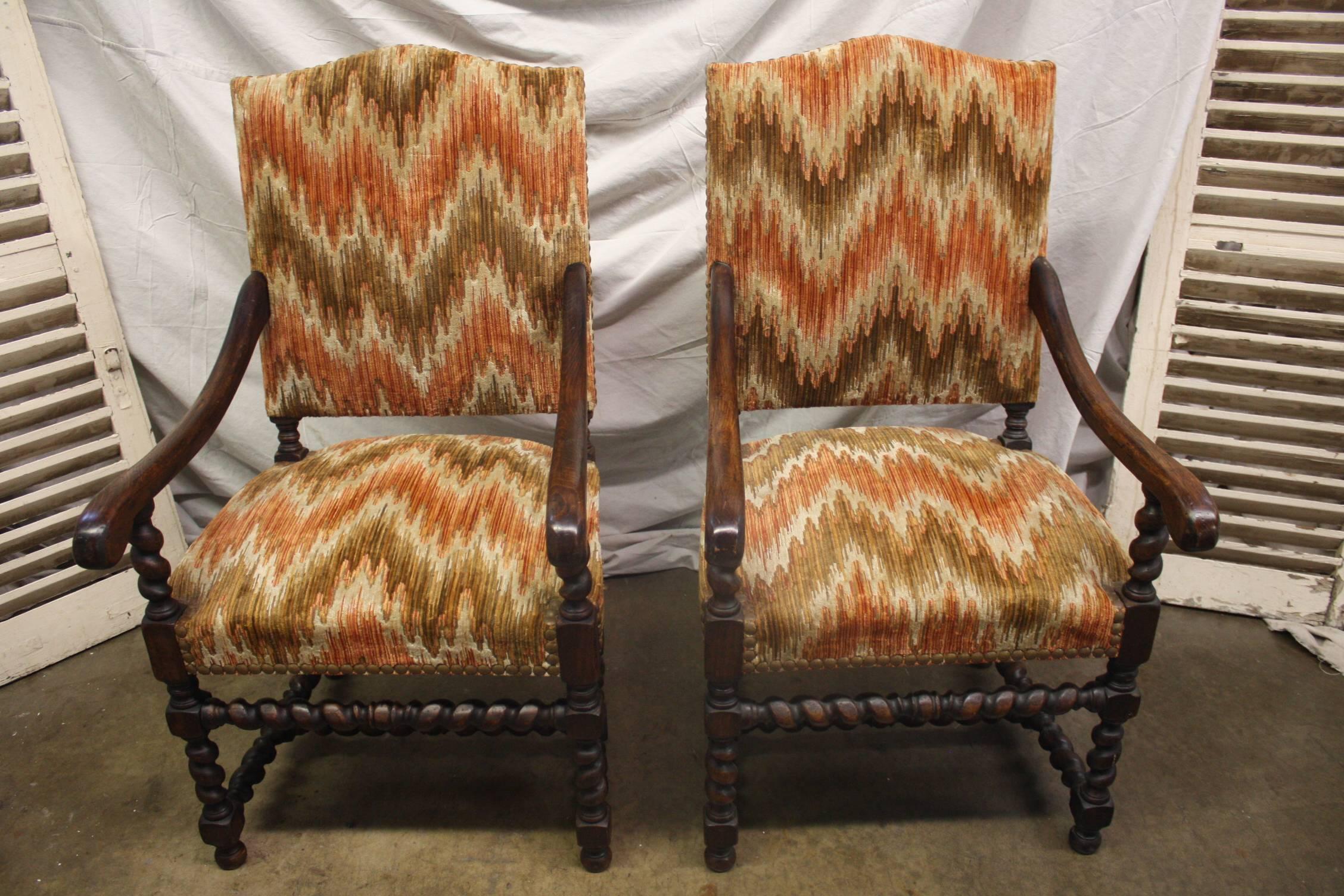 19th century pair of French armchairs.