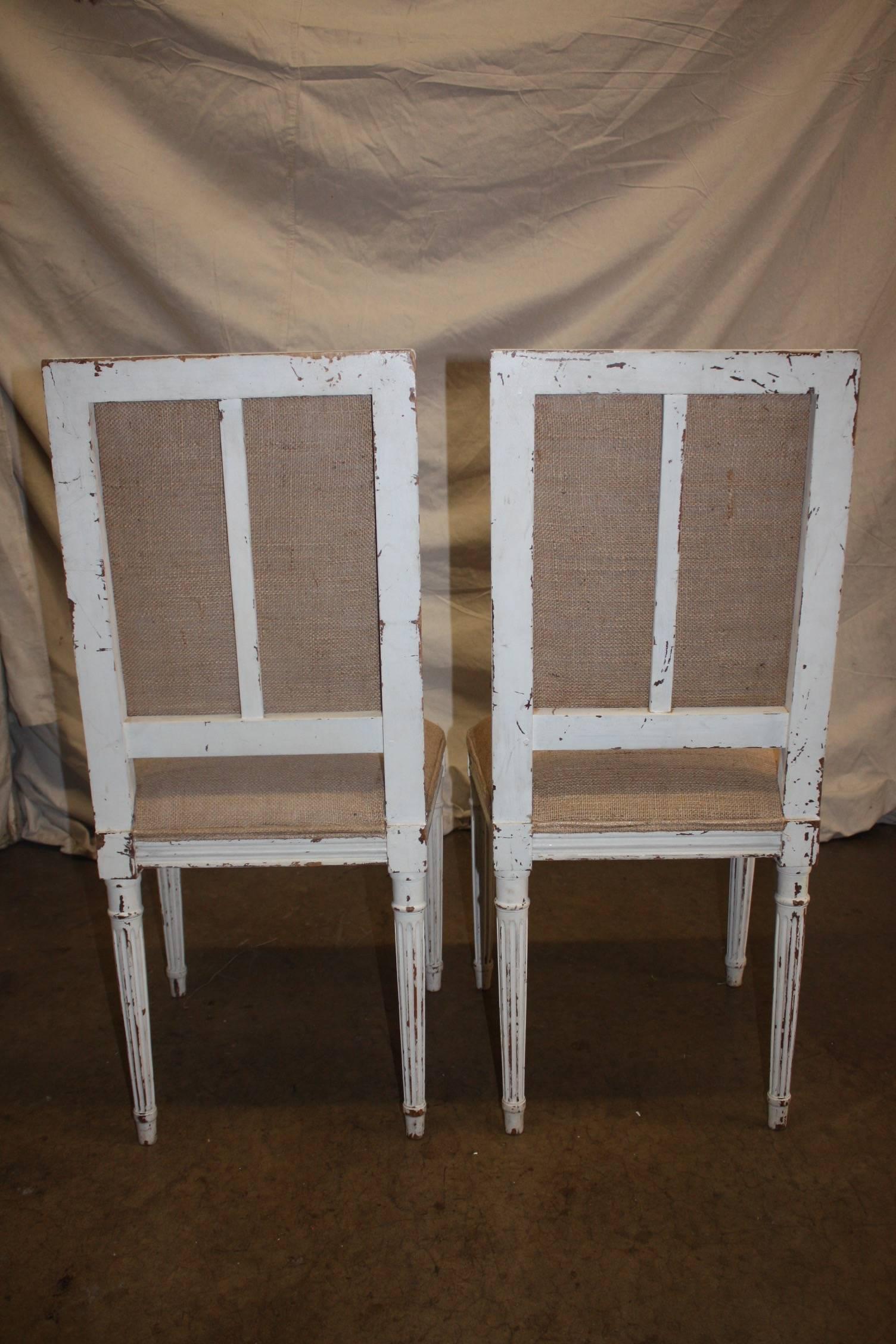Set of Six Painted French Chairs 1