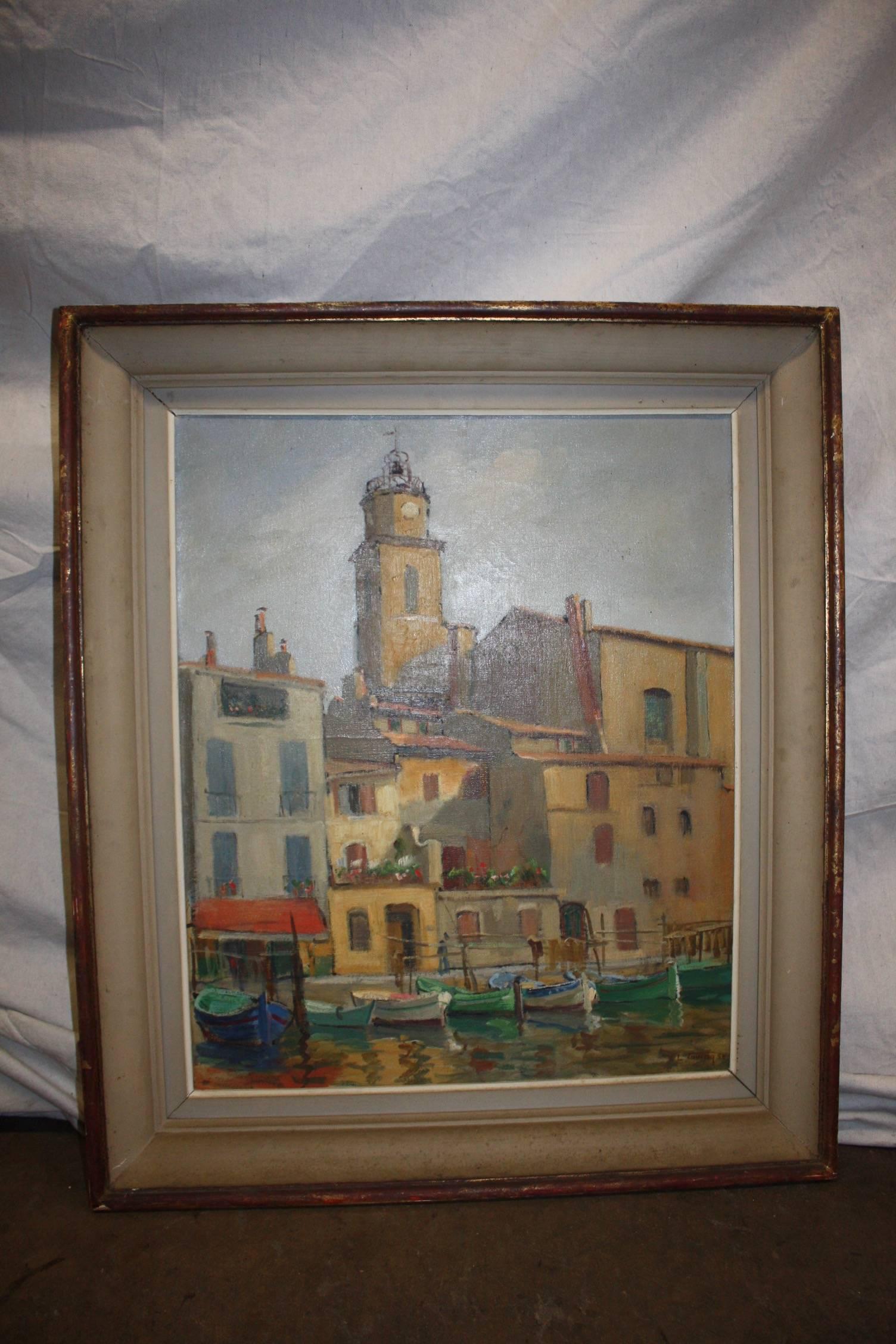Charming French oil on canvas 