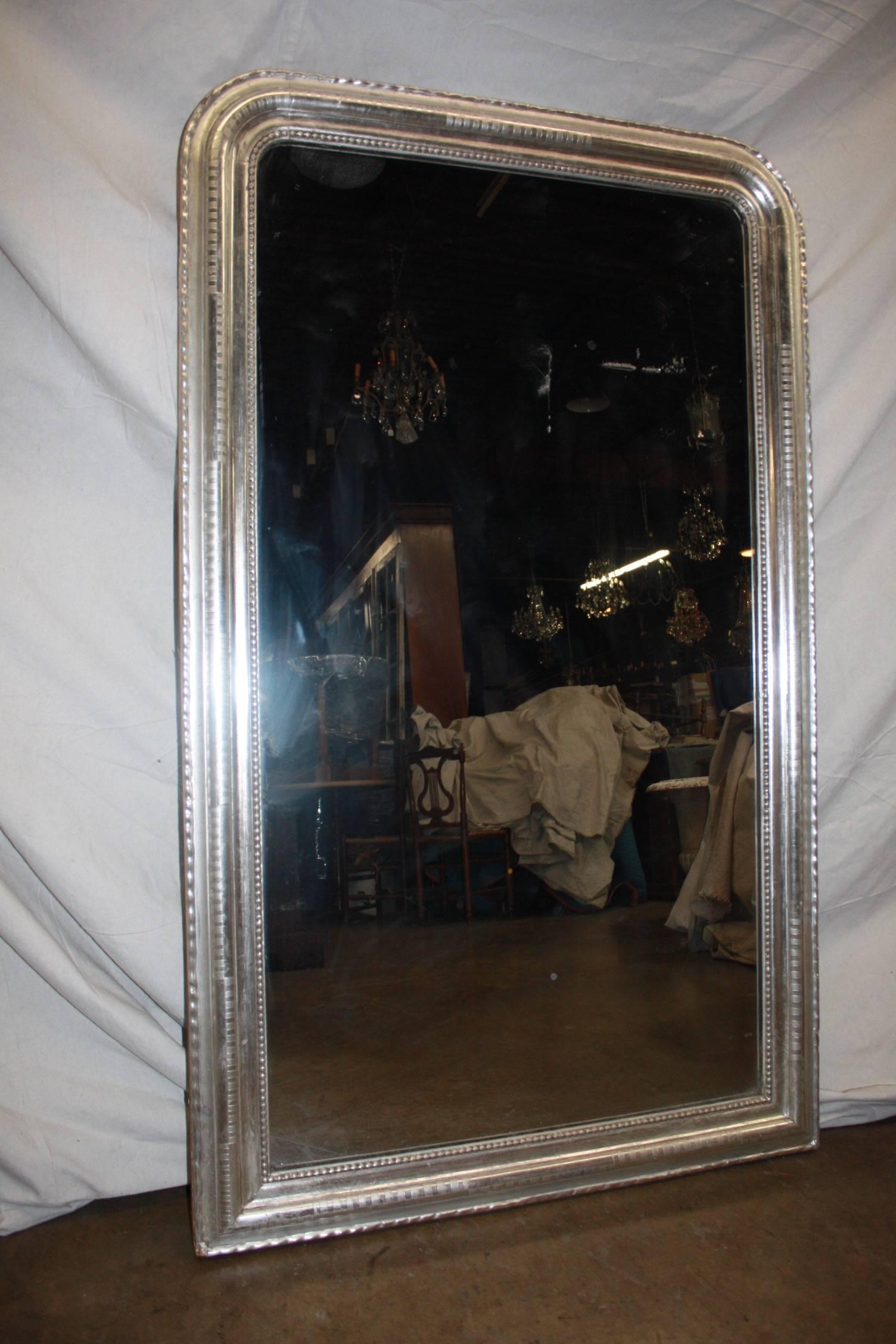 Louis-Philippe French silver mirror.