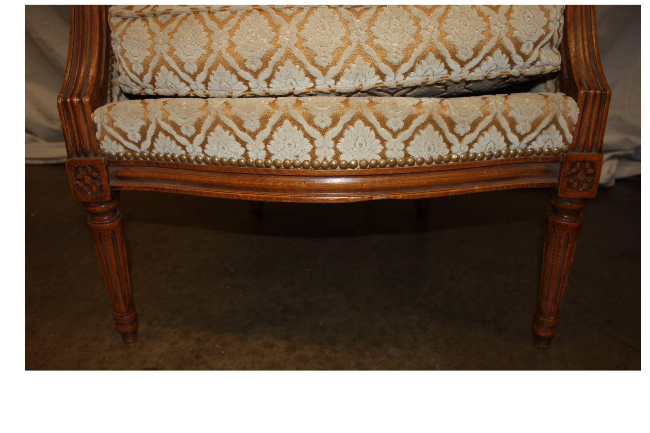 Walnut Charming 19th Century French Bergere Chair