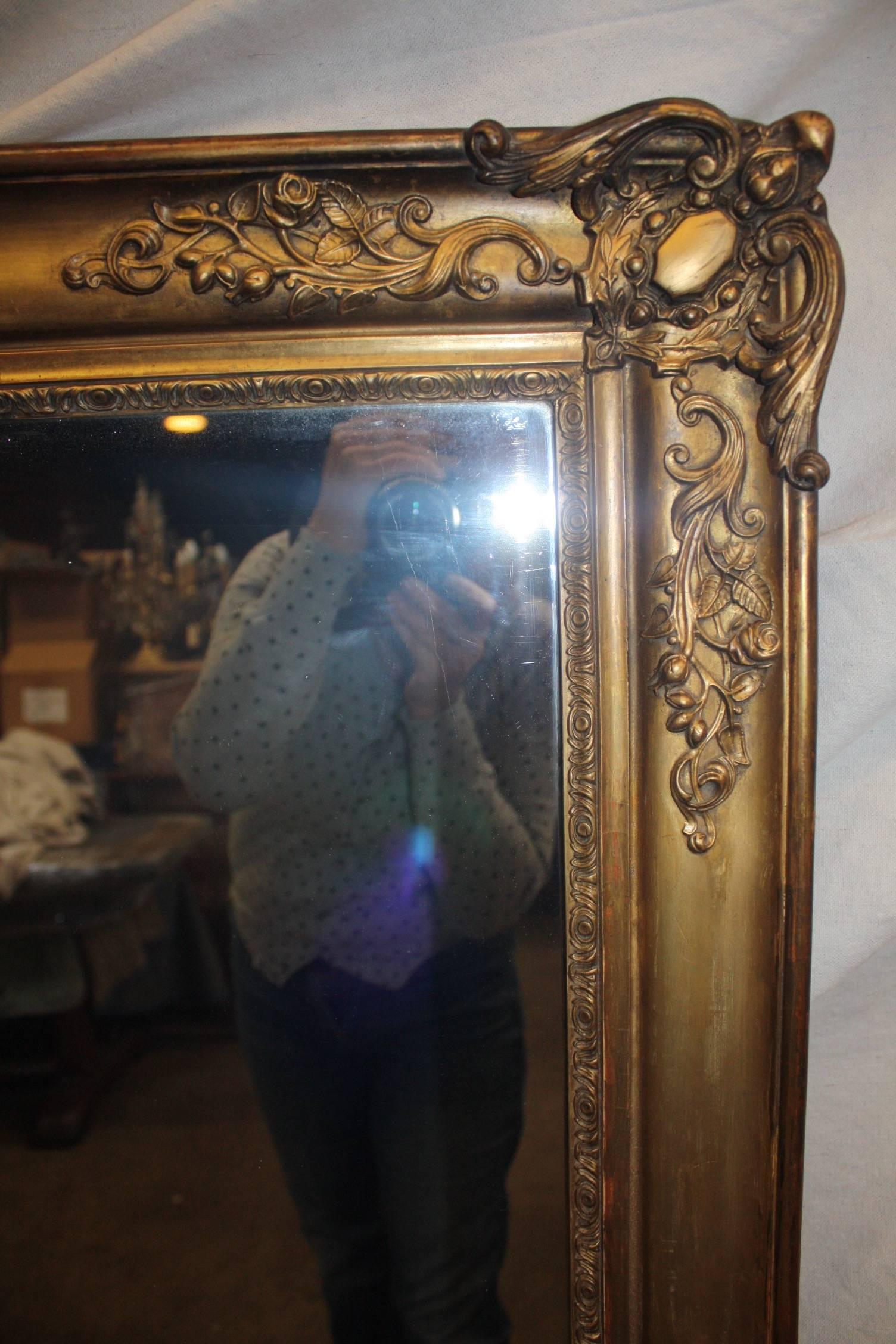Gesso Charming 19th Century French Mirror For Sale