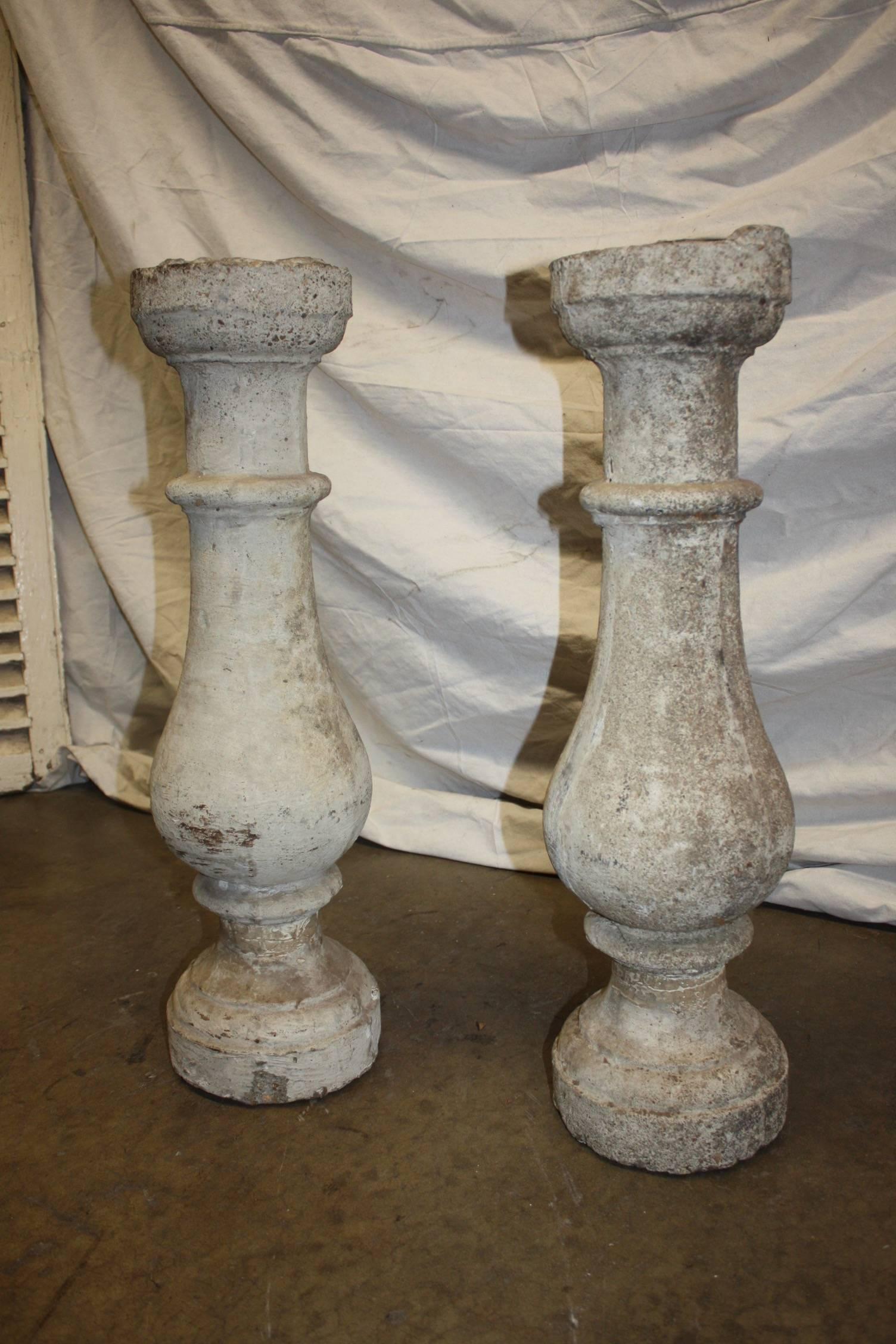 Concrete Pair of 19th Century French Balusters For Sale